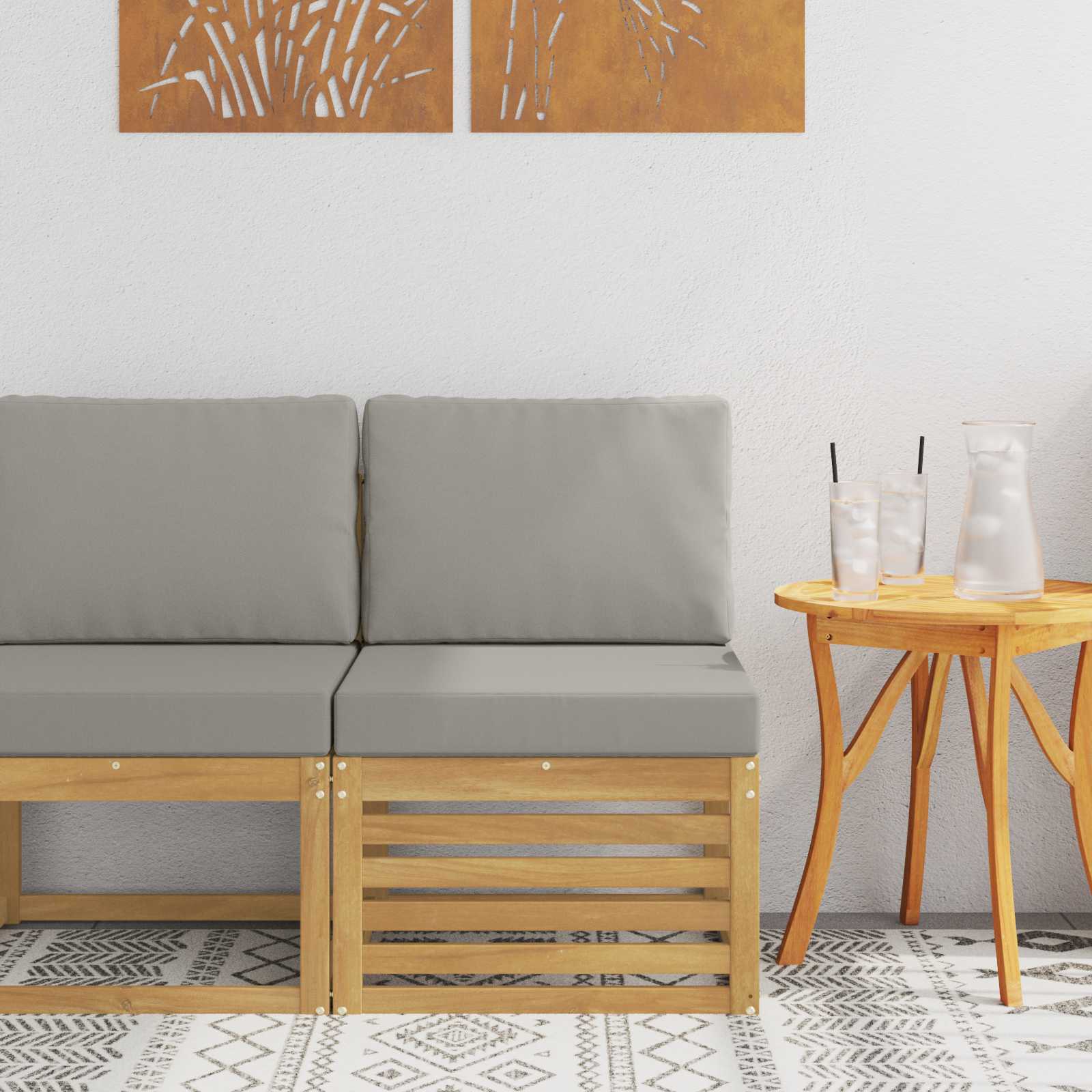 Outdoor Weiß 91 X 63 X 73 Cm Massivholz Akazie