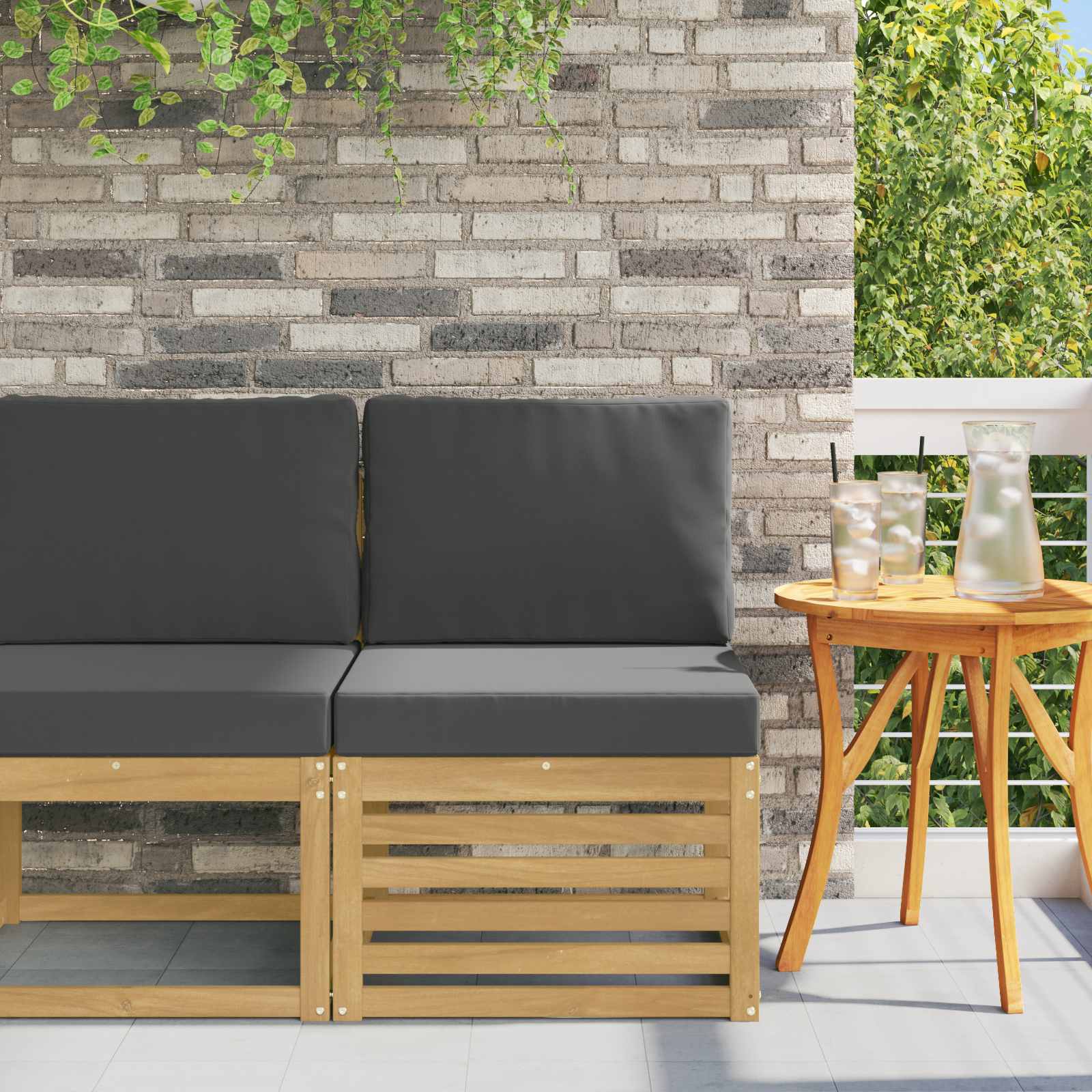 Outdoor Weiß 91 X 63 X 73 Cm Massivholz Akazie