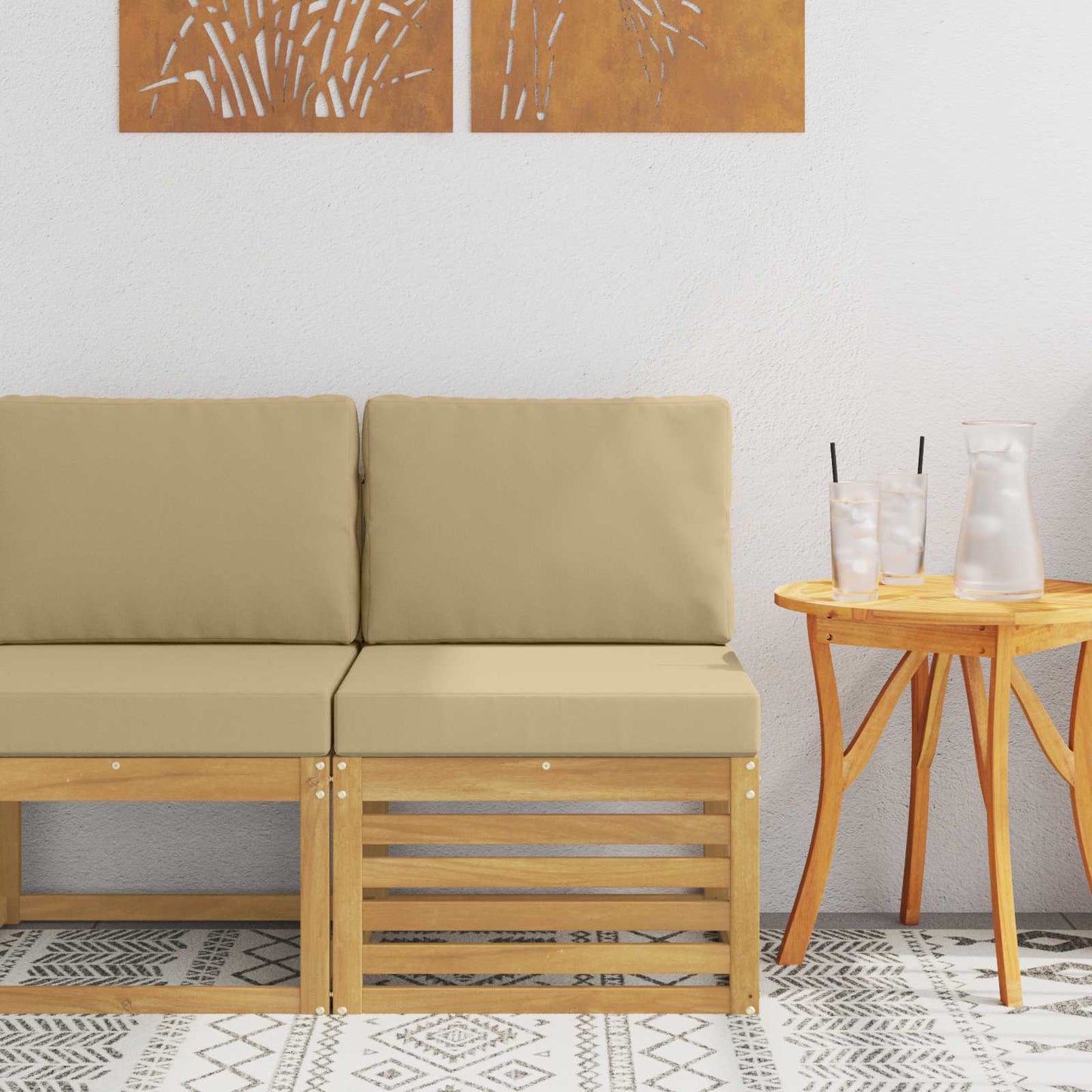 Outdoor Weiß 91 X 63 X 73 Cm Massivholz Akazie