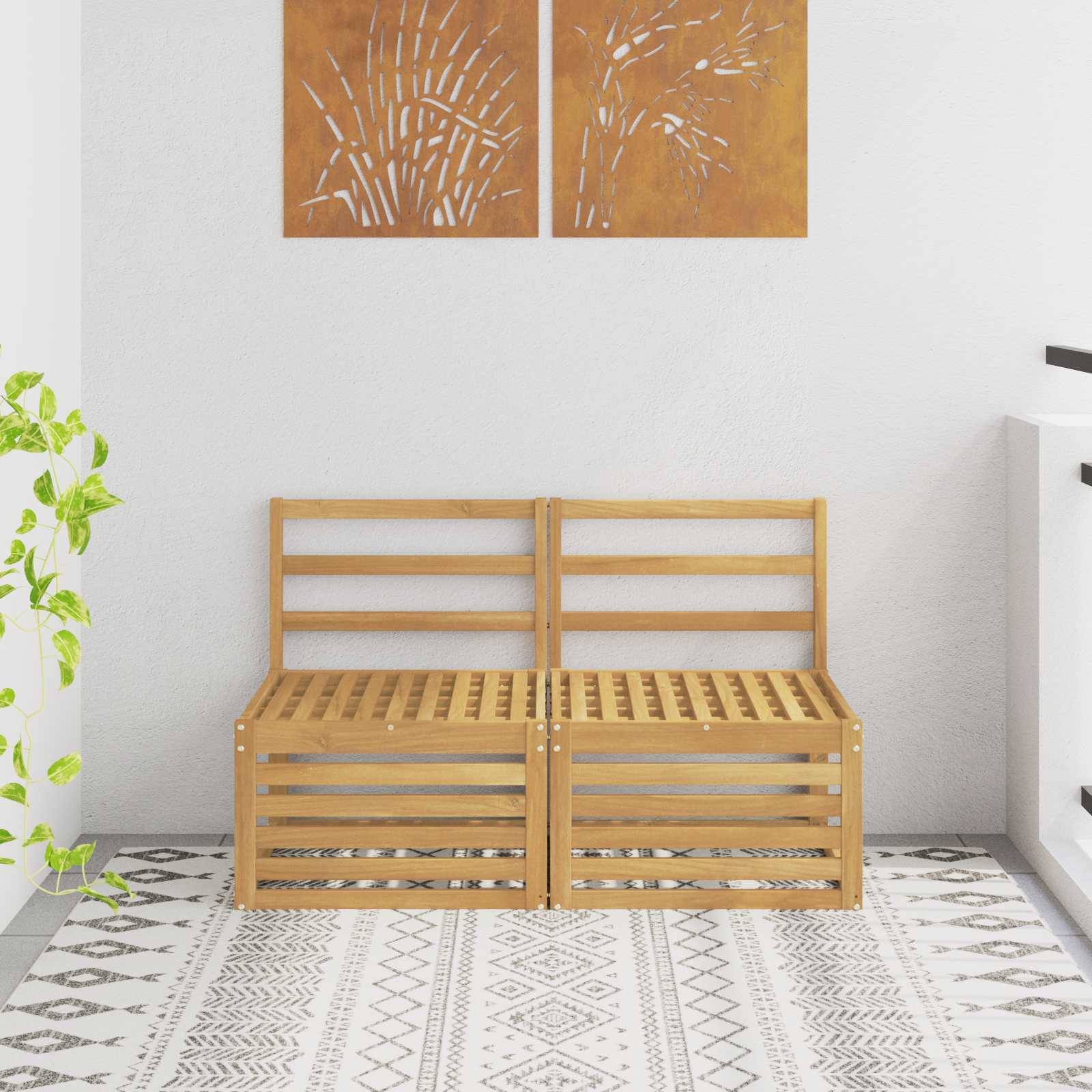 Outdoor Weiß 91 X 63 X 73 Cm Massivholz Akazie