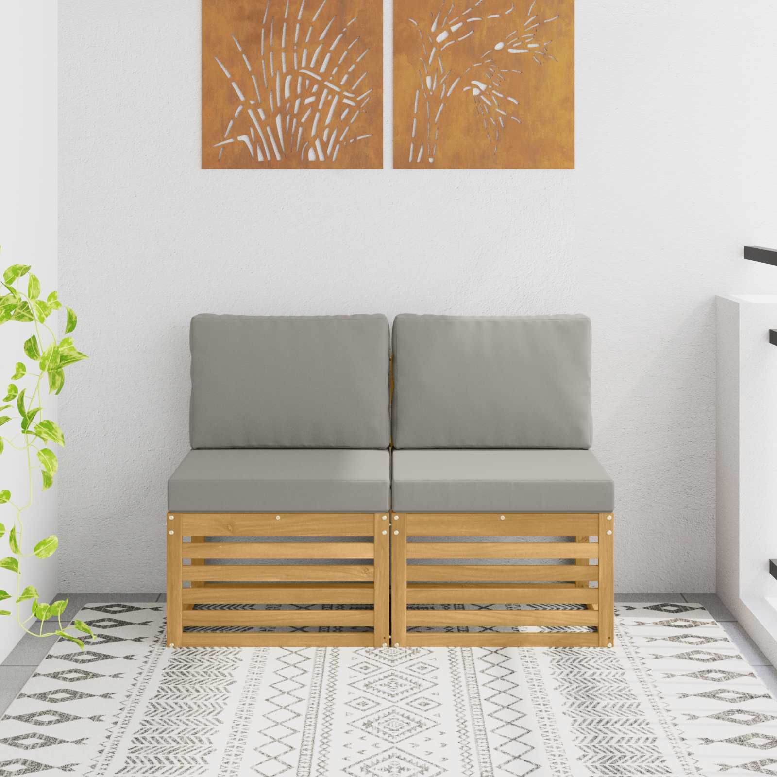 Outdoor Weiß 91 X 63 X 73 Cm Massivholz Akazie