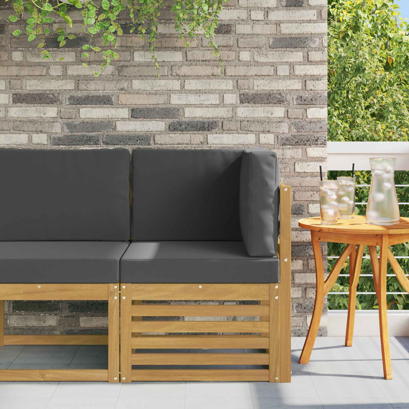 Outdoor Weiß 91 X 63 X 73 Cm Massivholz Akazie