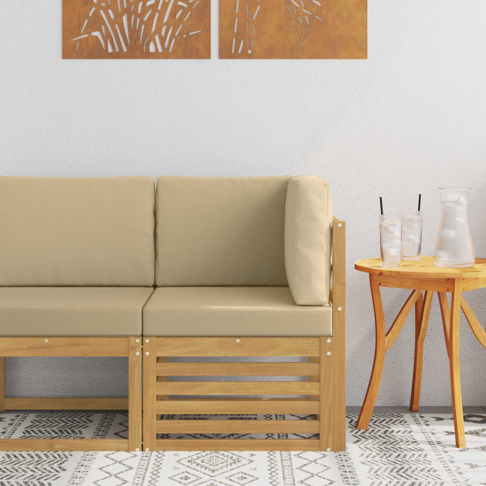Outdoor Weiß 91 X 63 X 73 Cm Massivholz Akazie