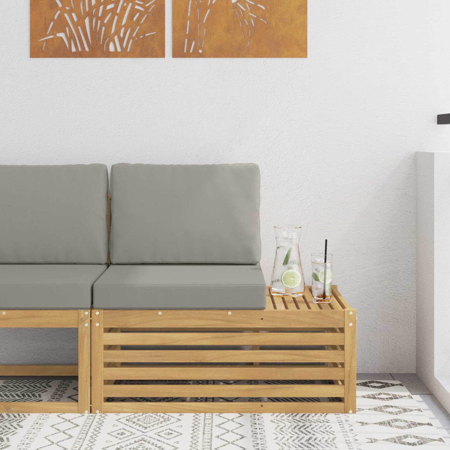 Outdoor Weiß 91 X 63 X 73 Cm Massivholz Akazie