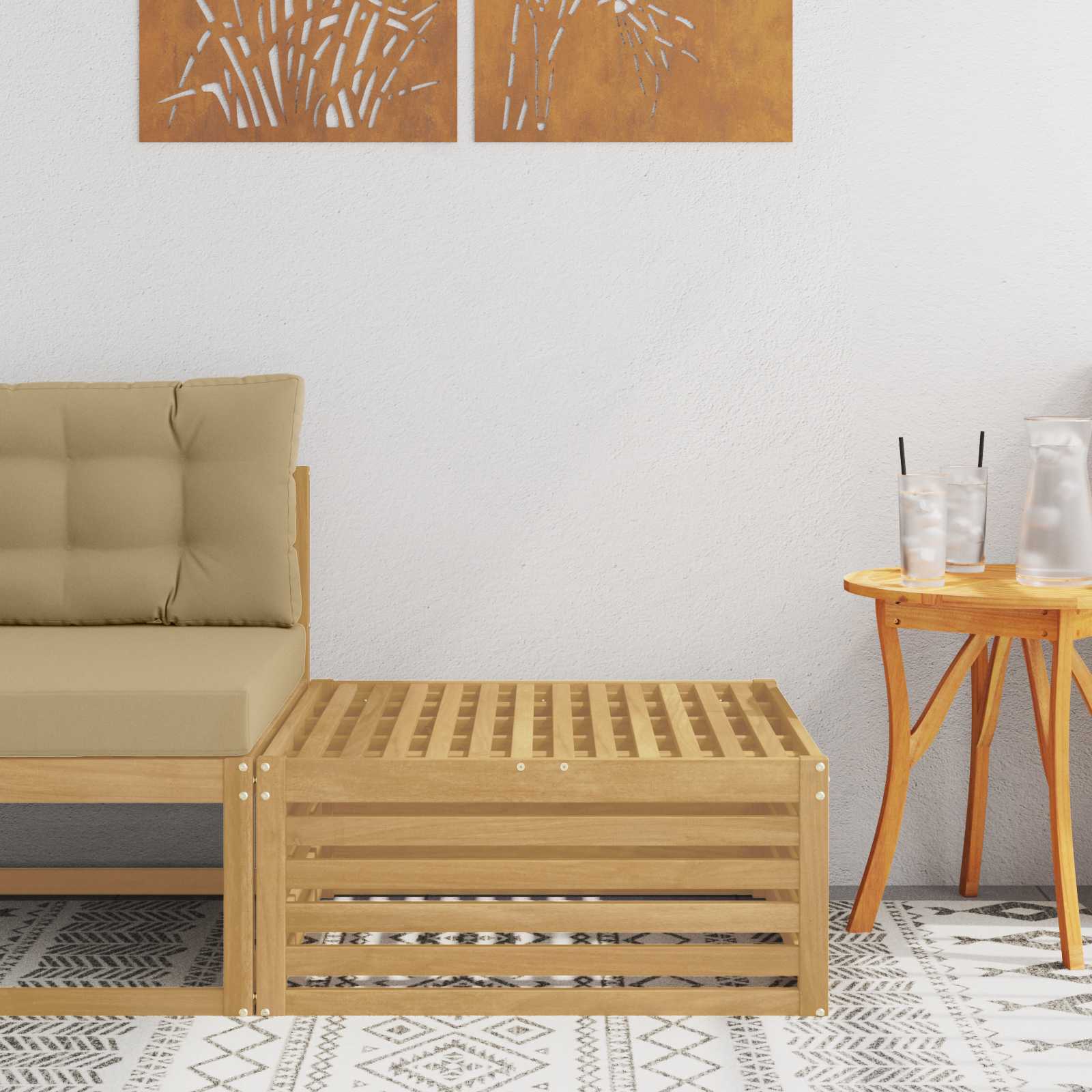 Outdoor Weiß 115 X 83 X 73 Cm Massivholz Akazie