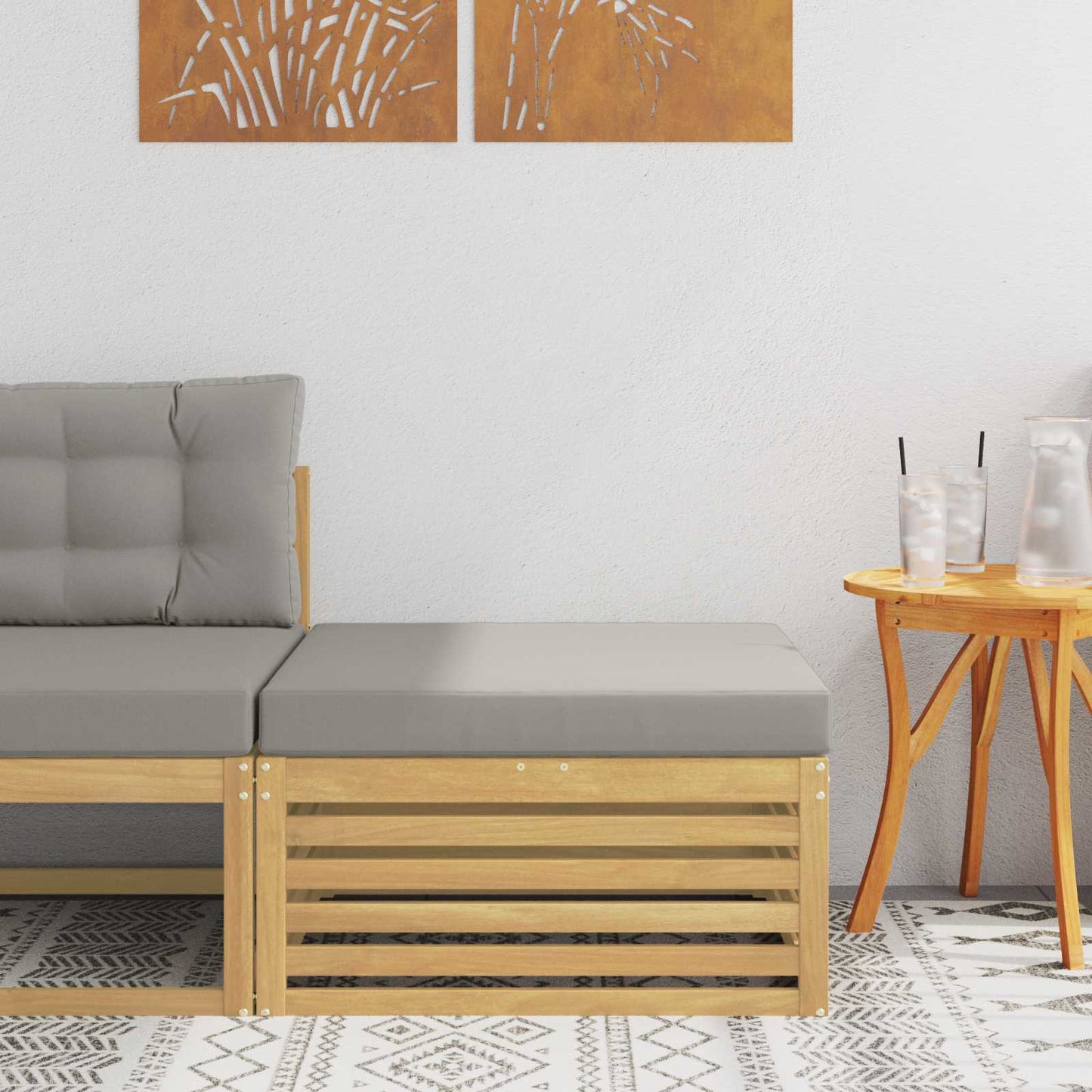 Outdoor Weiß 115 X 83 X 73 Cm Massivholz Akazie
