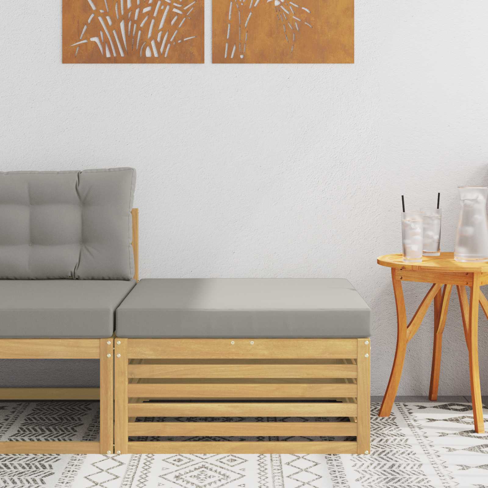 Outdoor Weiß 115 X 83 X 73 Cm Massivholz Akazie