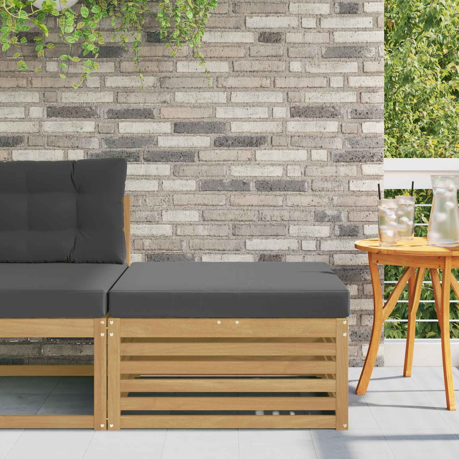 Outdoor Weiß 115 X 83 X 73 Cm Massivholz Akazie