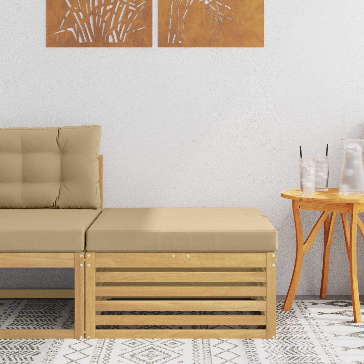 Outdoor Weiß 115 X 83 X 73 Cm Massivholz Akazie