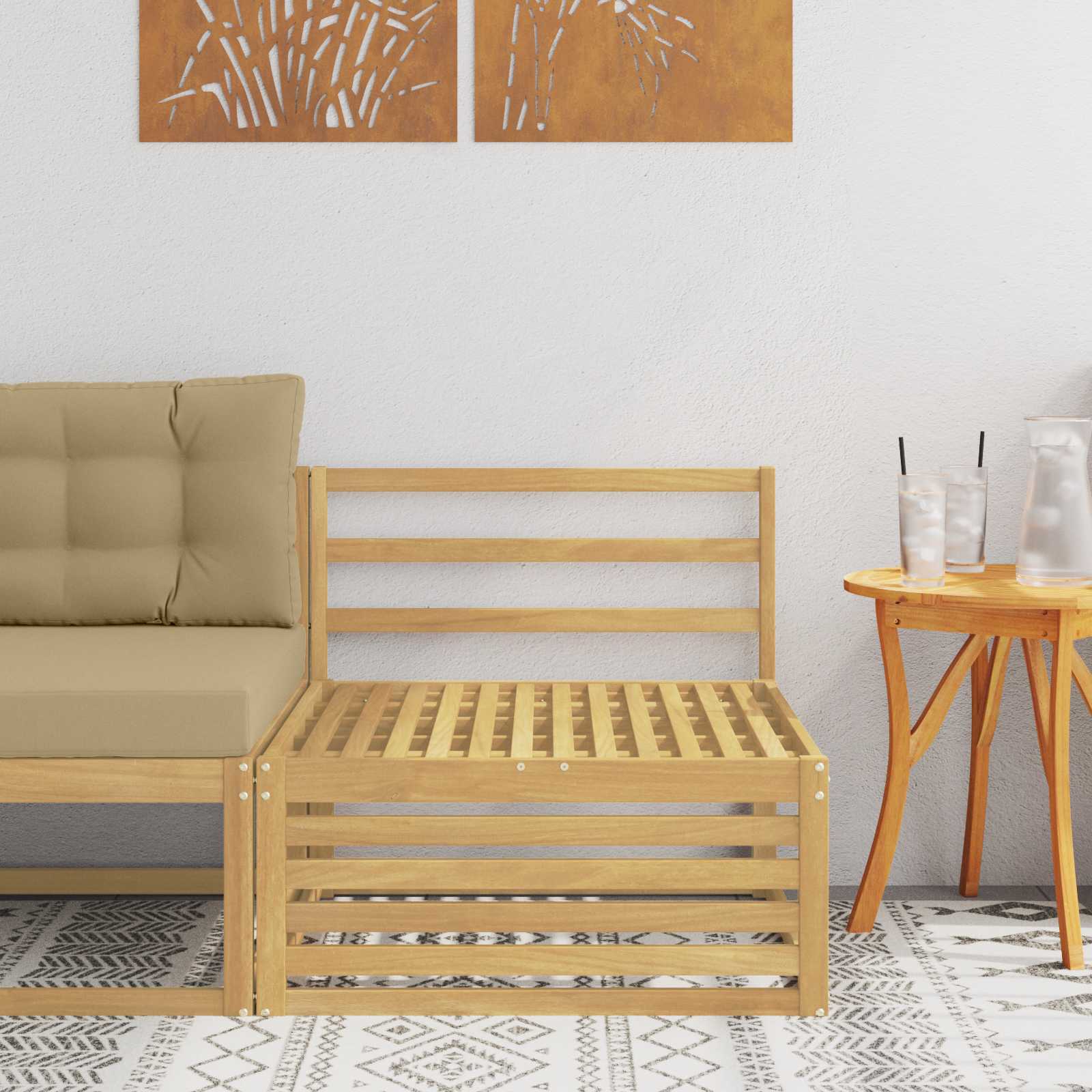 Outdoor Weiß 115 X 83 X 73 Cm Massivholz Akazie