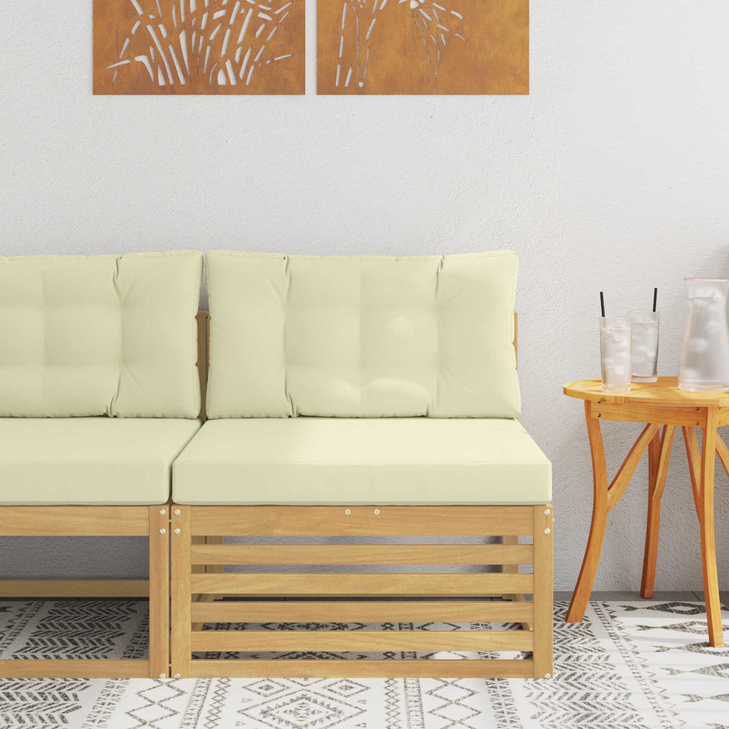 Outdoor Weiß 115 X 83 X 73 Cm Massivholz Akazie