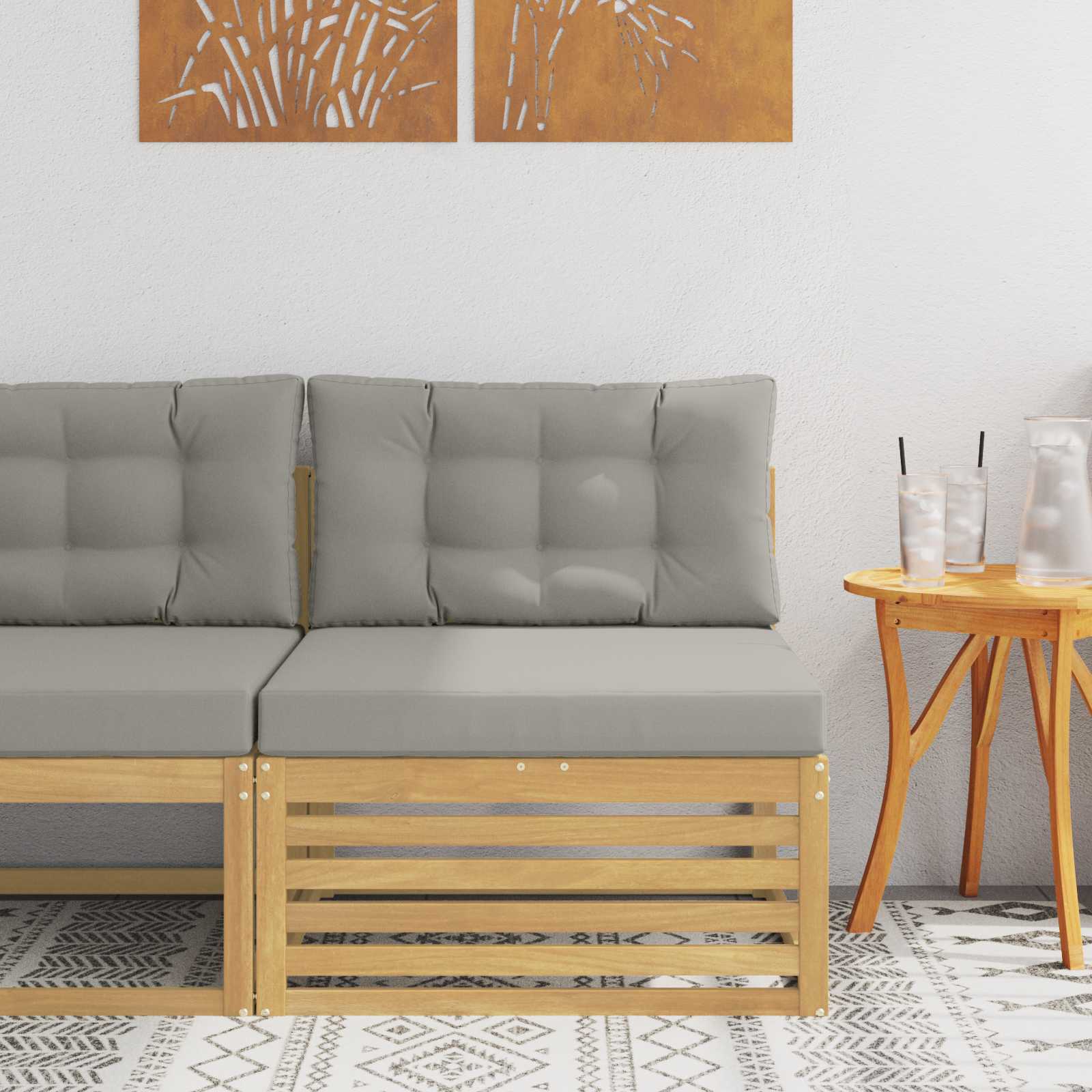 Outdoor Weiß 115 X 83 X 73 Cm Massivholz Akazie