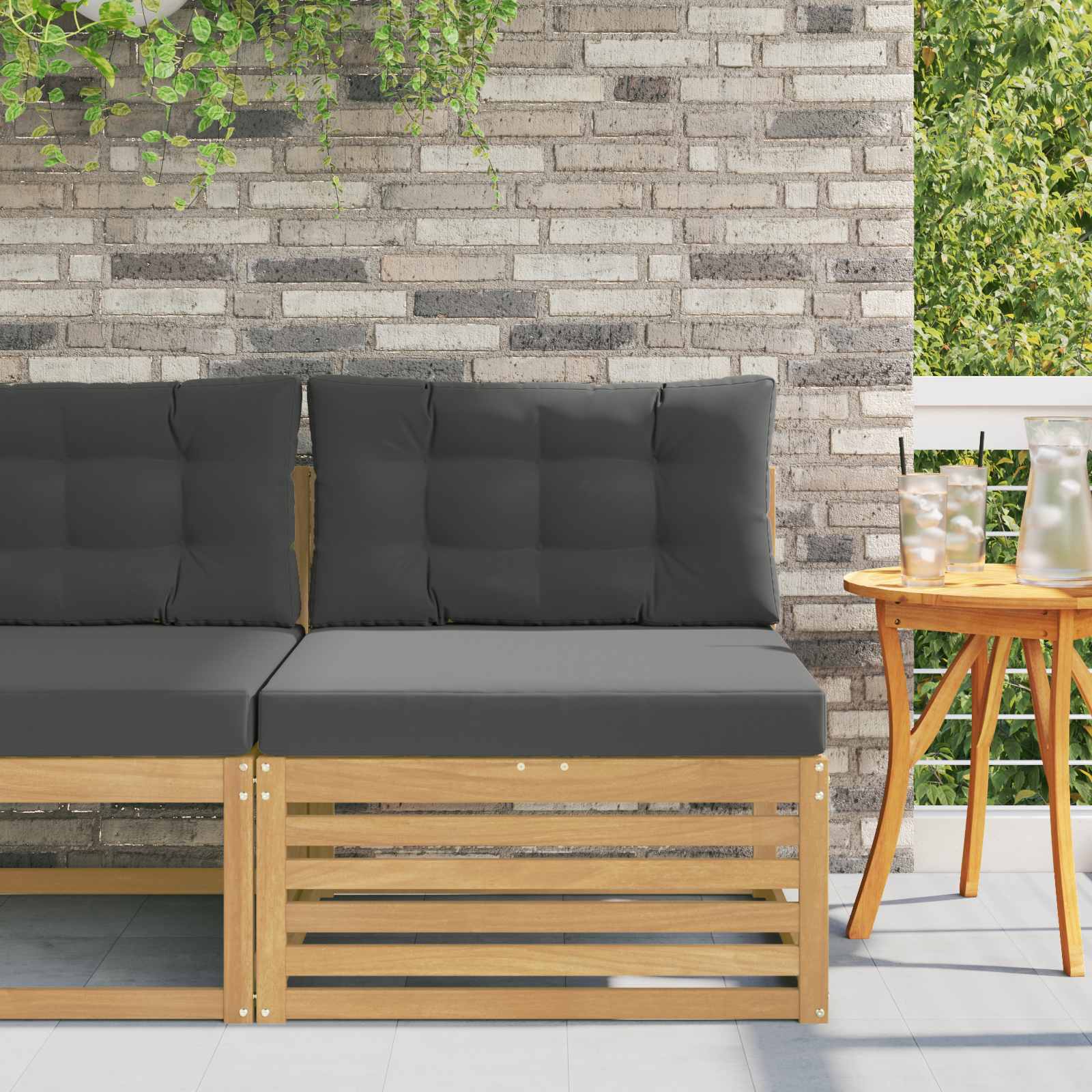 Outdoor Weiß 115 X 83 X 73 Cm Massivholz Akazie