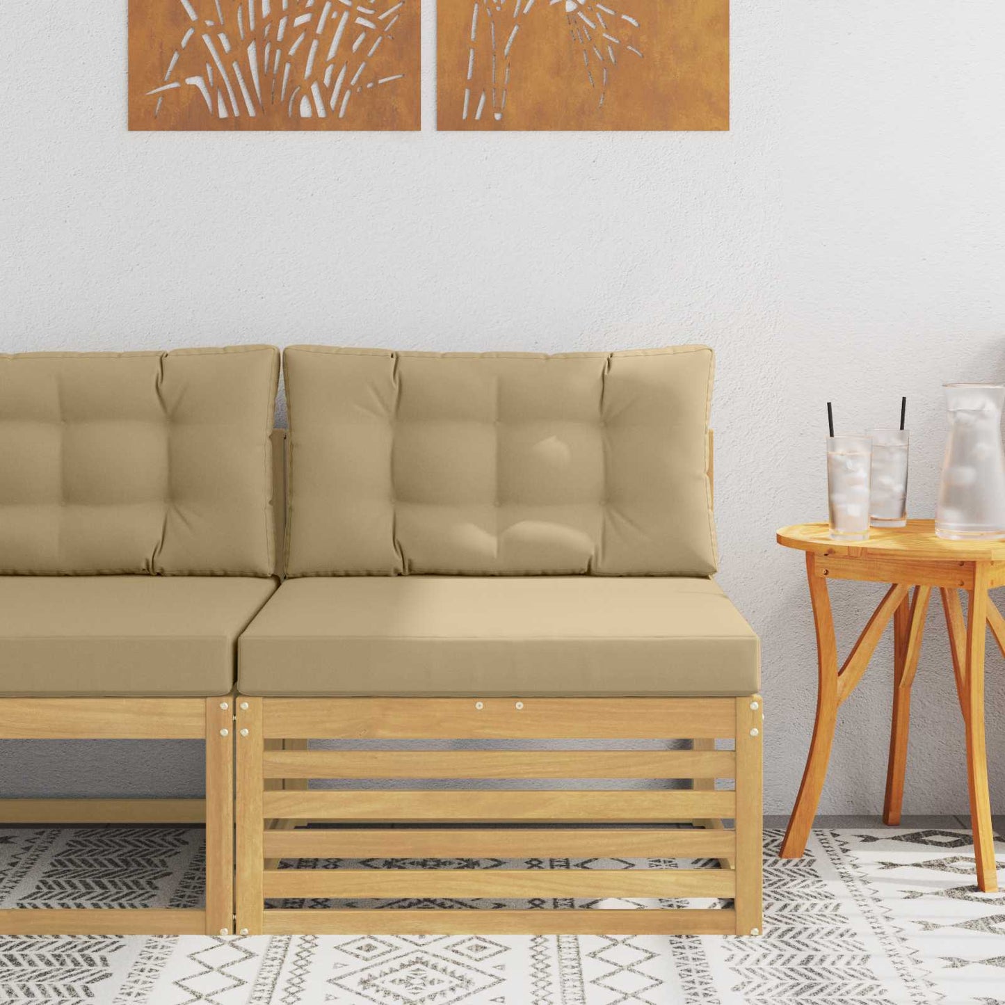 Outdoor Weiß 115 X 83 X 73 Cm Massivholz Akazie
