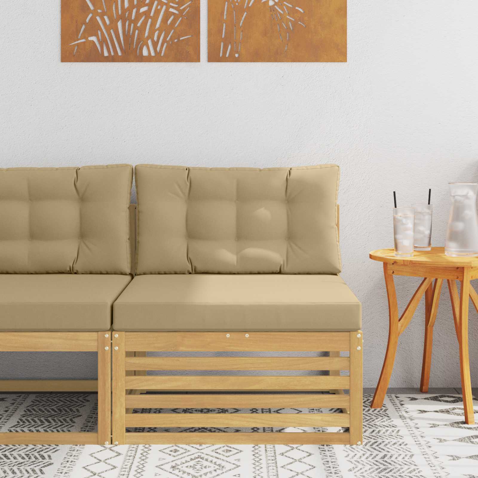Outdoor Weiß 115 X 83 X 73 Cm Massivholz Akazie