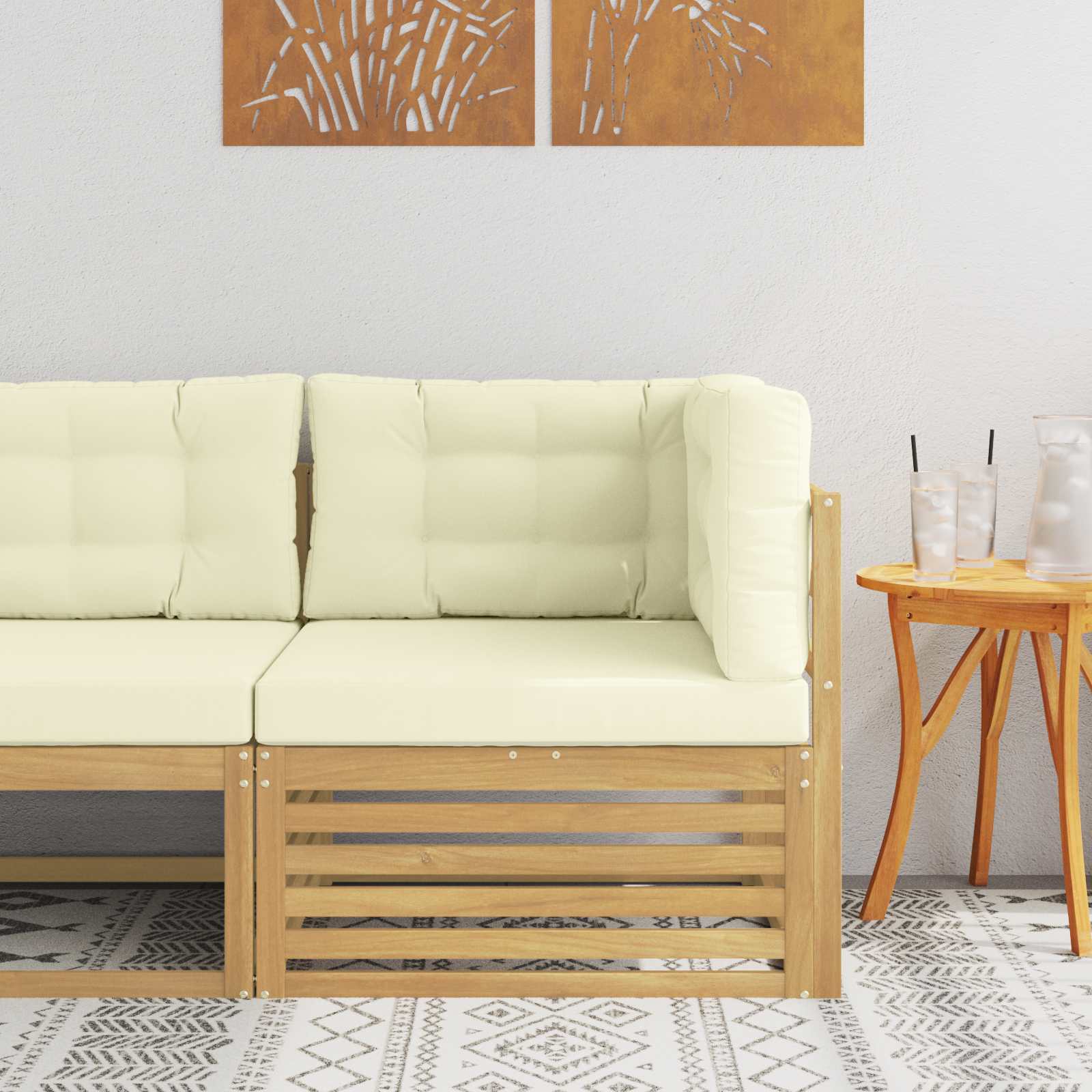 Outdoor Weiß 115 X 83 X 73 Cm Massivholz Akazie