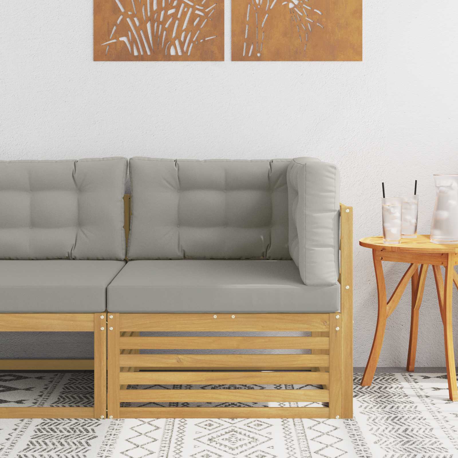 Outdoor Weiß 115 X 83 X 73 Cm Massivholz Akazie