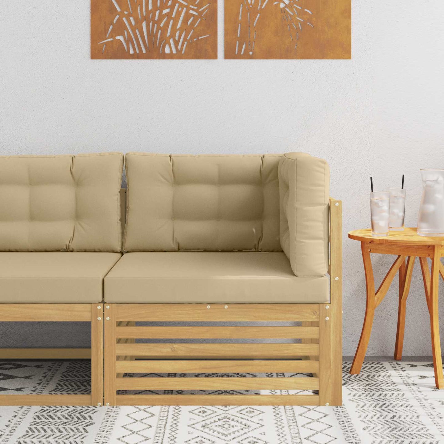 Outdoor Weiß 115 X 83 X 73 Cm Massivholz Akazie