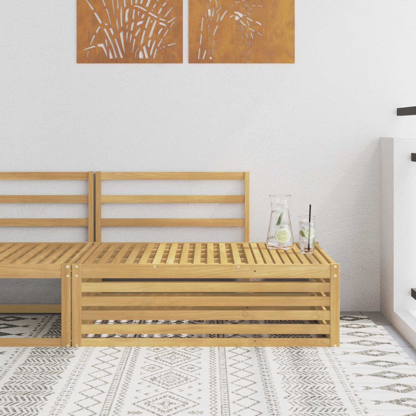Outdoor Weiß 115 X 83 X 73 Cm Massivholz Akazie