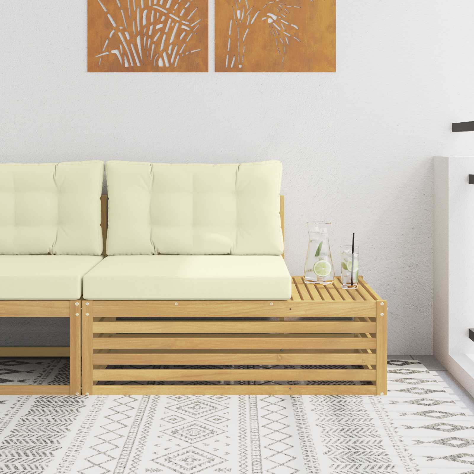 Outdoor Weiß 115 X 83 X 73 Cm Massivholz Akazie