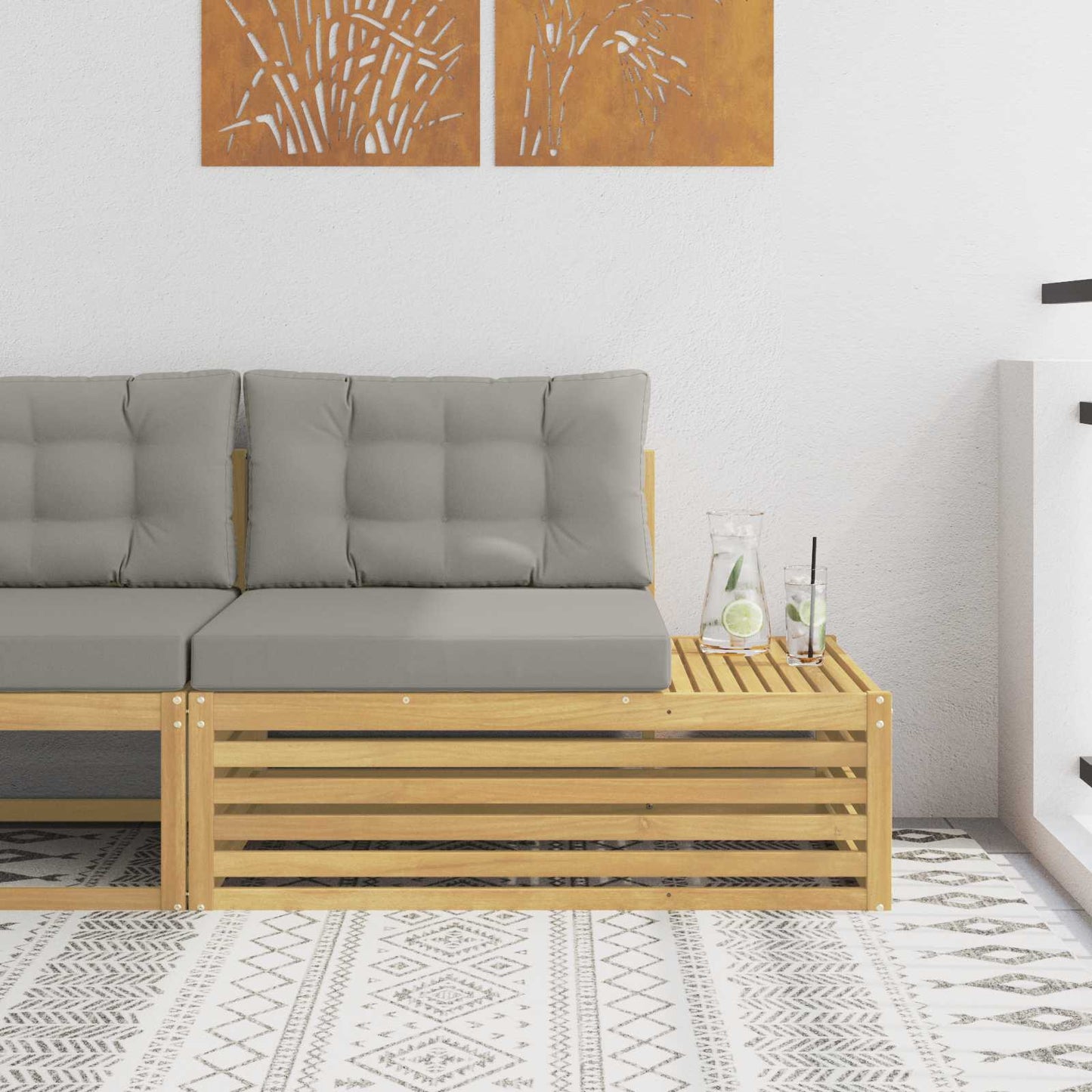 Outdoor Weiß 115 X 83 X 73 Cm Massivholz Akazie