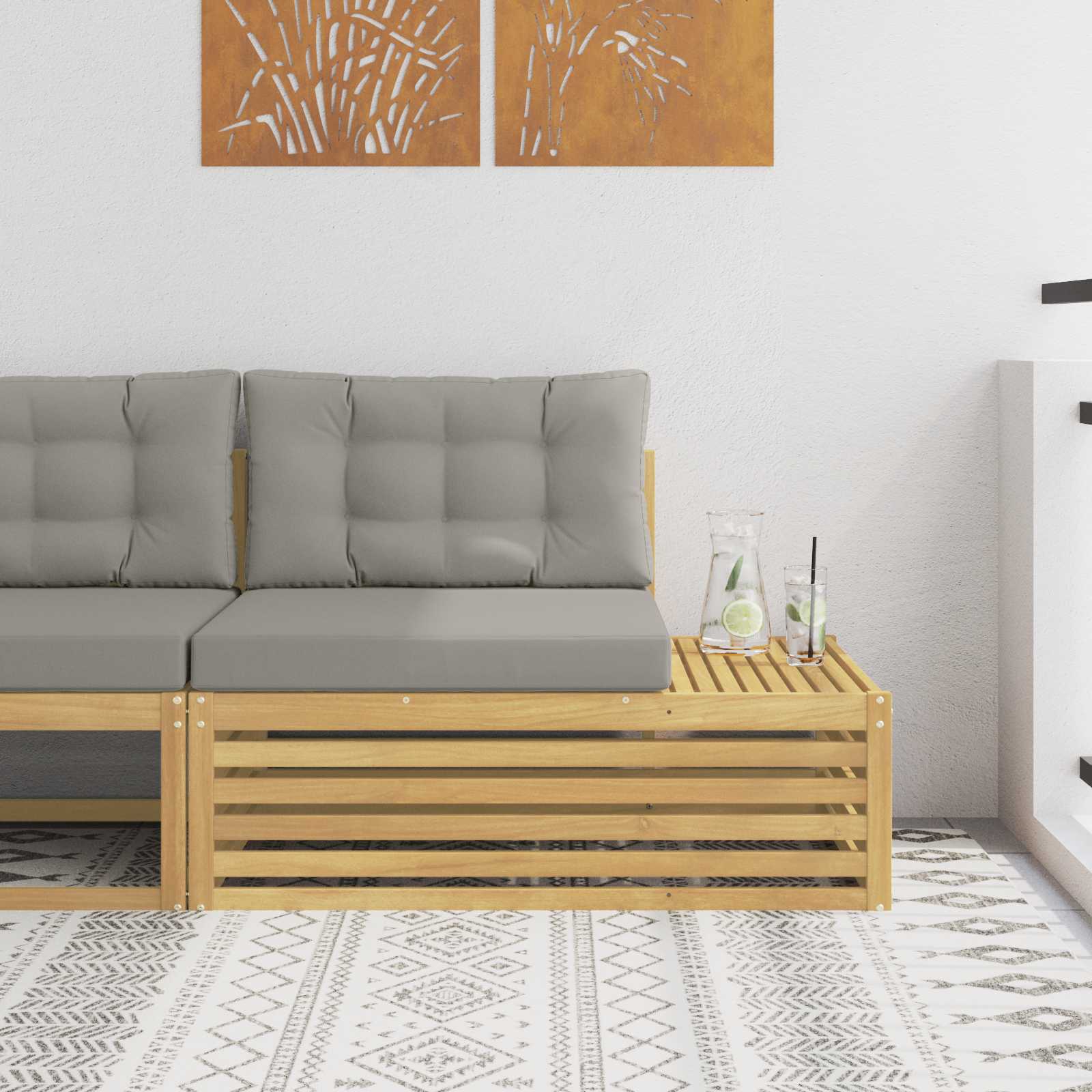 Outdoor Weiß 115 X 83 X 73 Cm Massivholz Akazie
