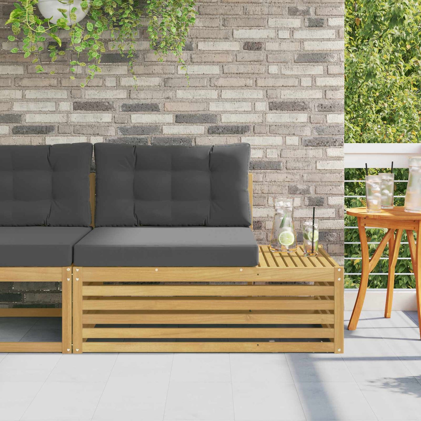 Outdoor Weiß 115 X 83 X 73 Cm Massivholz Akazie