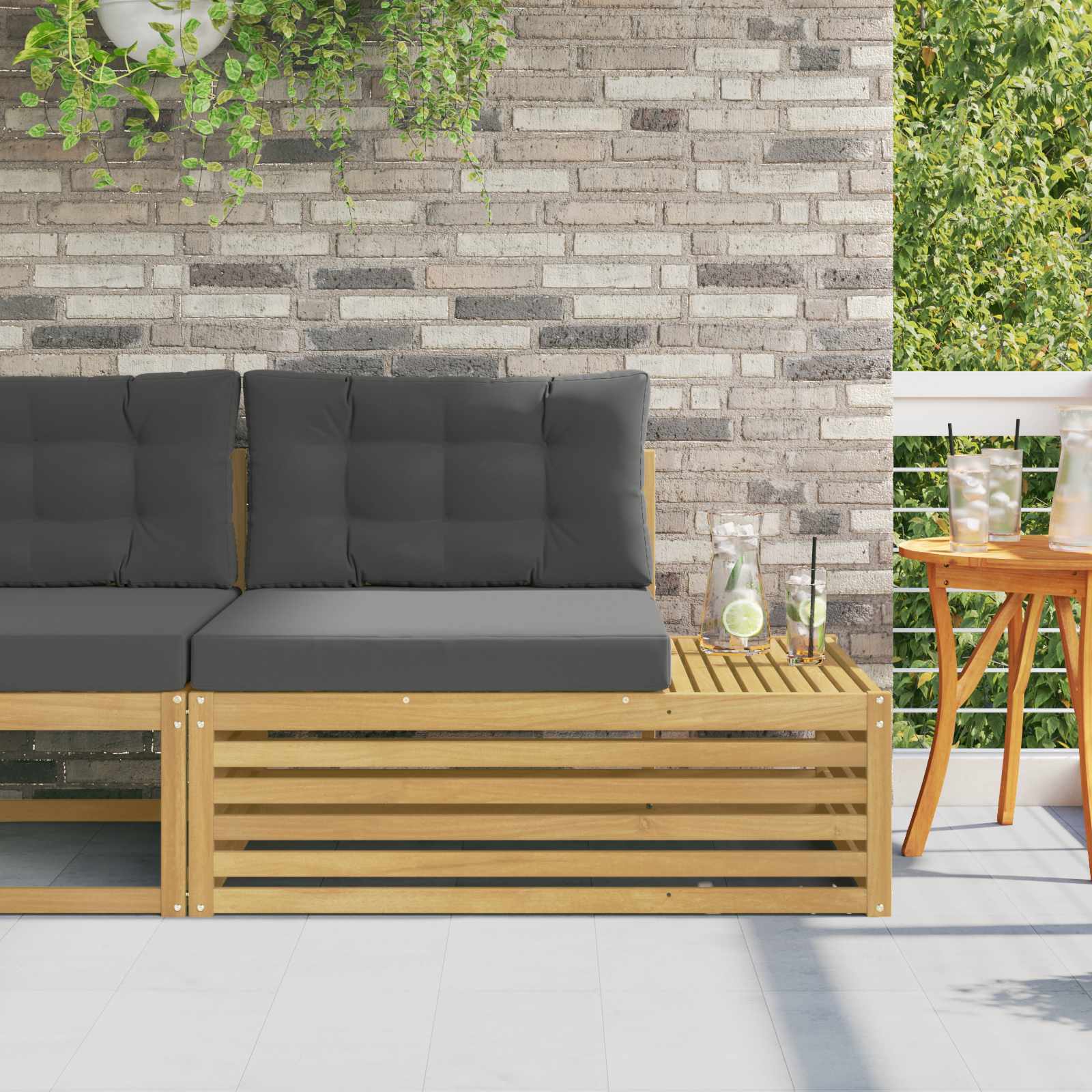 Outdoor Weiß 115 X 83 X 73 Cm Massivholz Akazie
