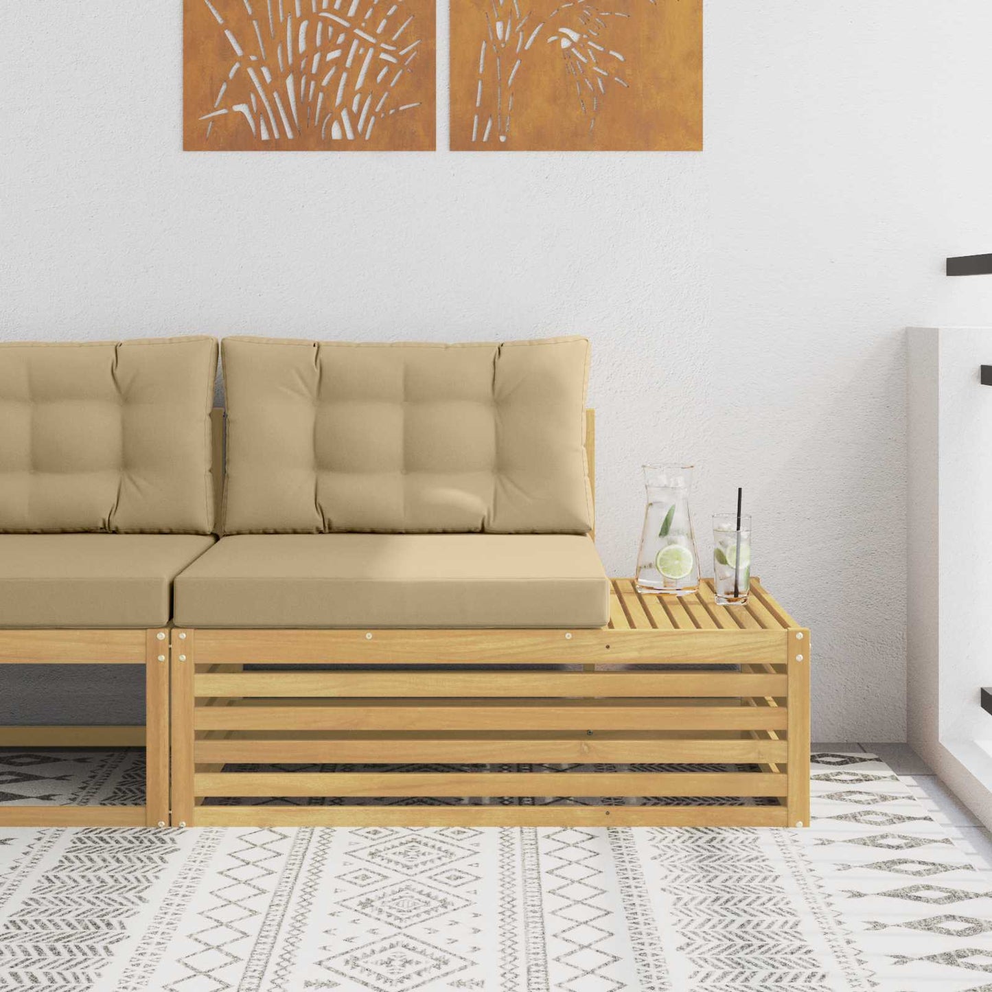 Outdoor Weiß 115 X 83 X 73 Cm Massivholz Akazie