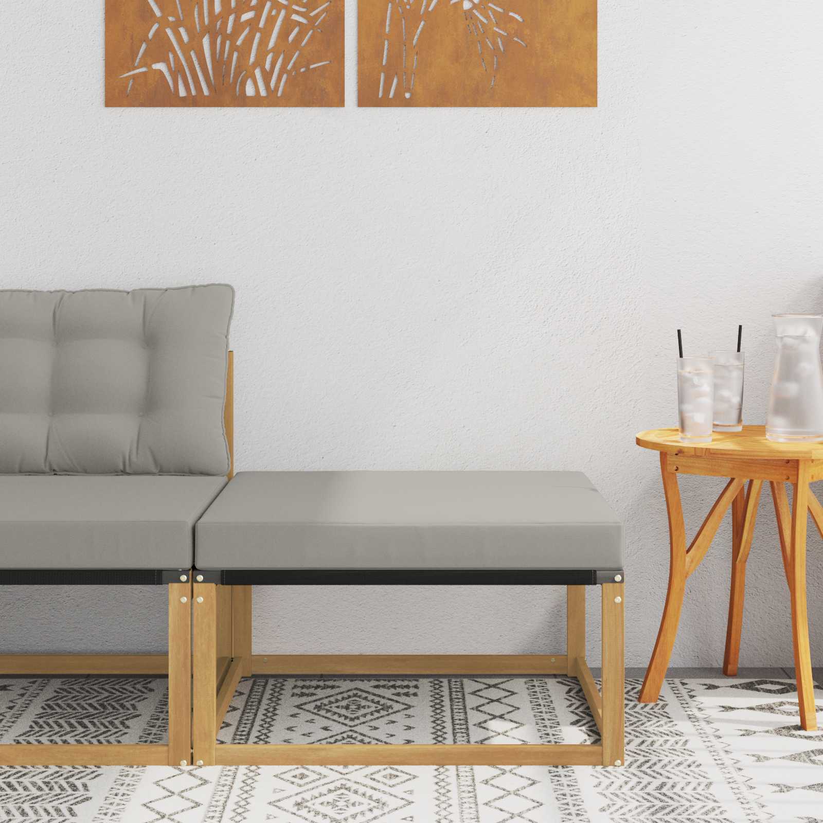 Outdoor Mittelsofa Mit Kissen Weiß 79 X 83 X 73 Cm Stahl