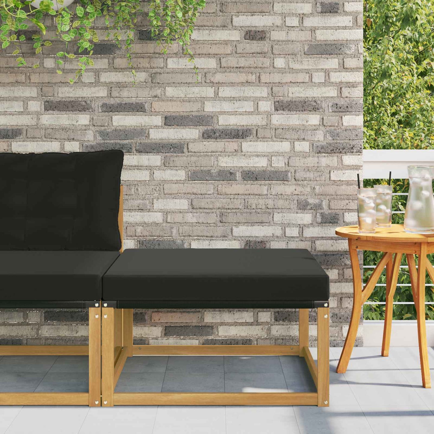 Outdoor Mittelsofa Mit Kissen Weiß 79 X 83 X 73 Cm Stahl