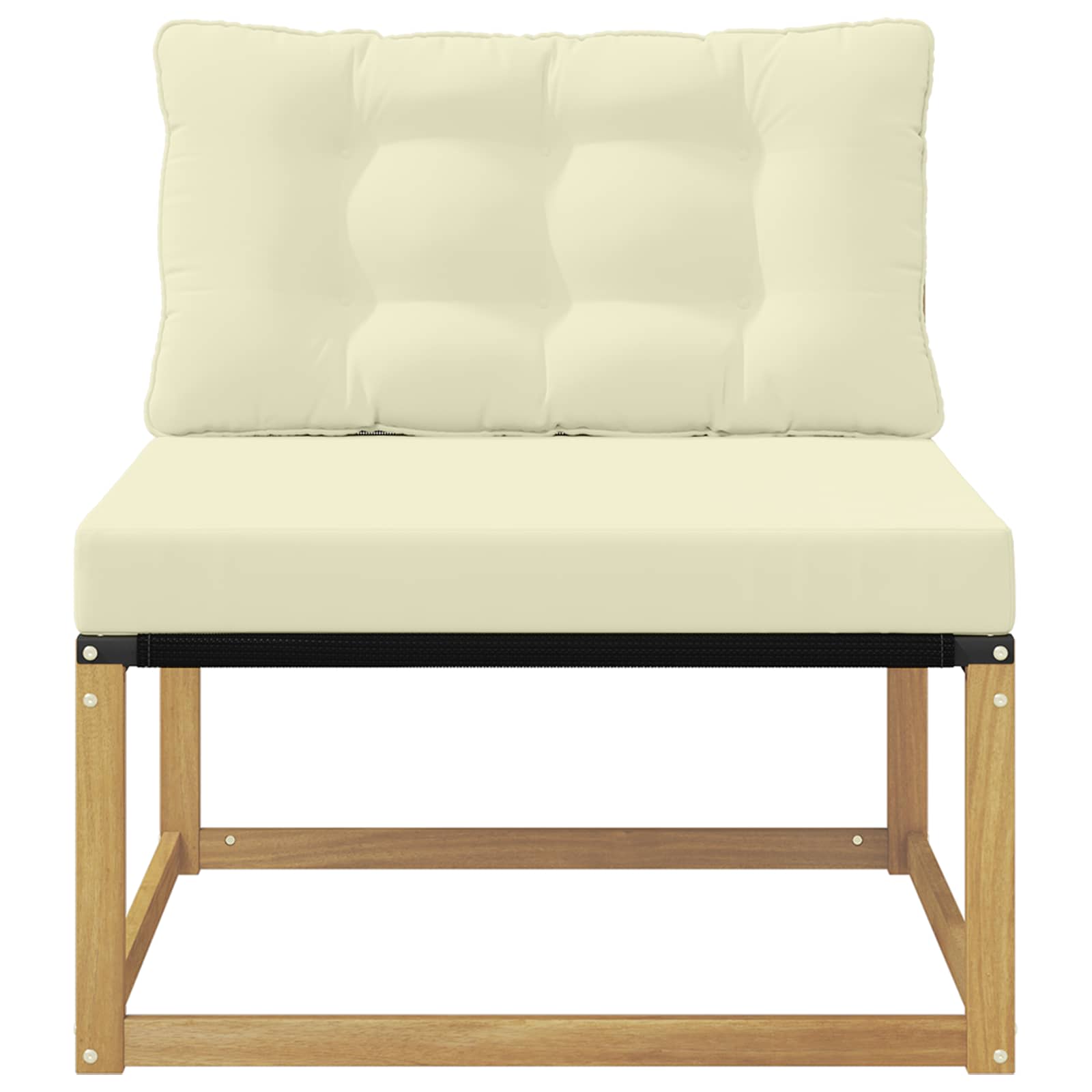 Outdoor Mittelsofa Mit Kissen Weiß 79 X 83 X 73 Cm Stahl