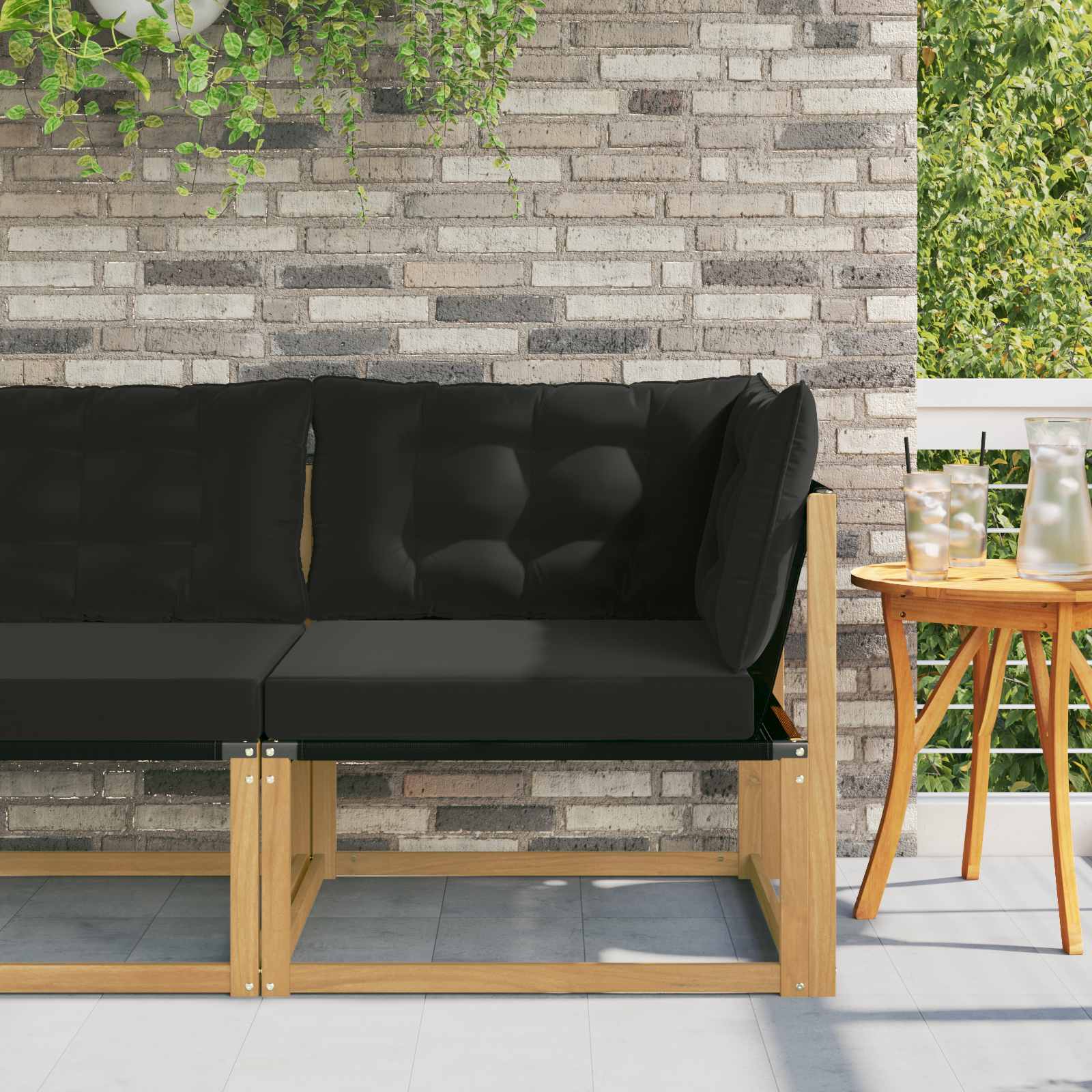 Outdoor Mittelsofa Mit Kissen Weiß 79 X 83 X 73 Cm Stahl