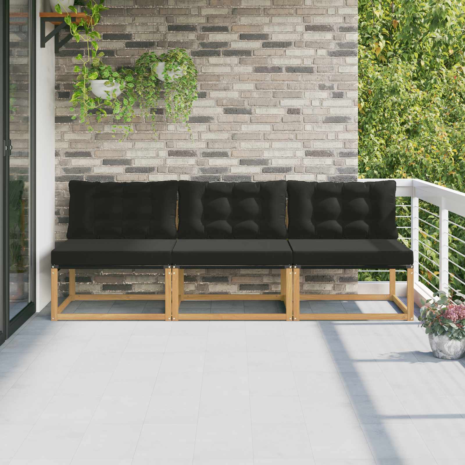 Outdoor Mittelsofa Mit Kissen Weiß 79 X 83 X 73 Cm Stahl