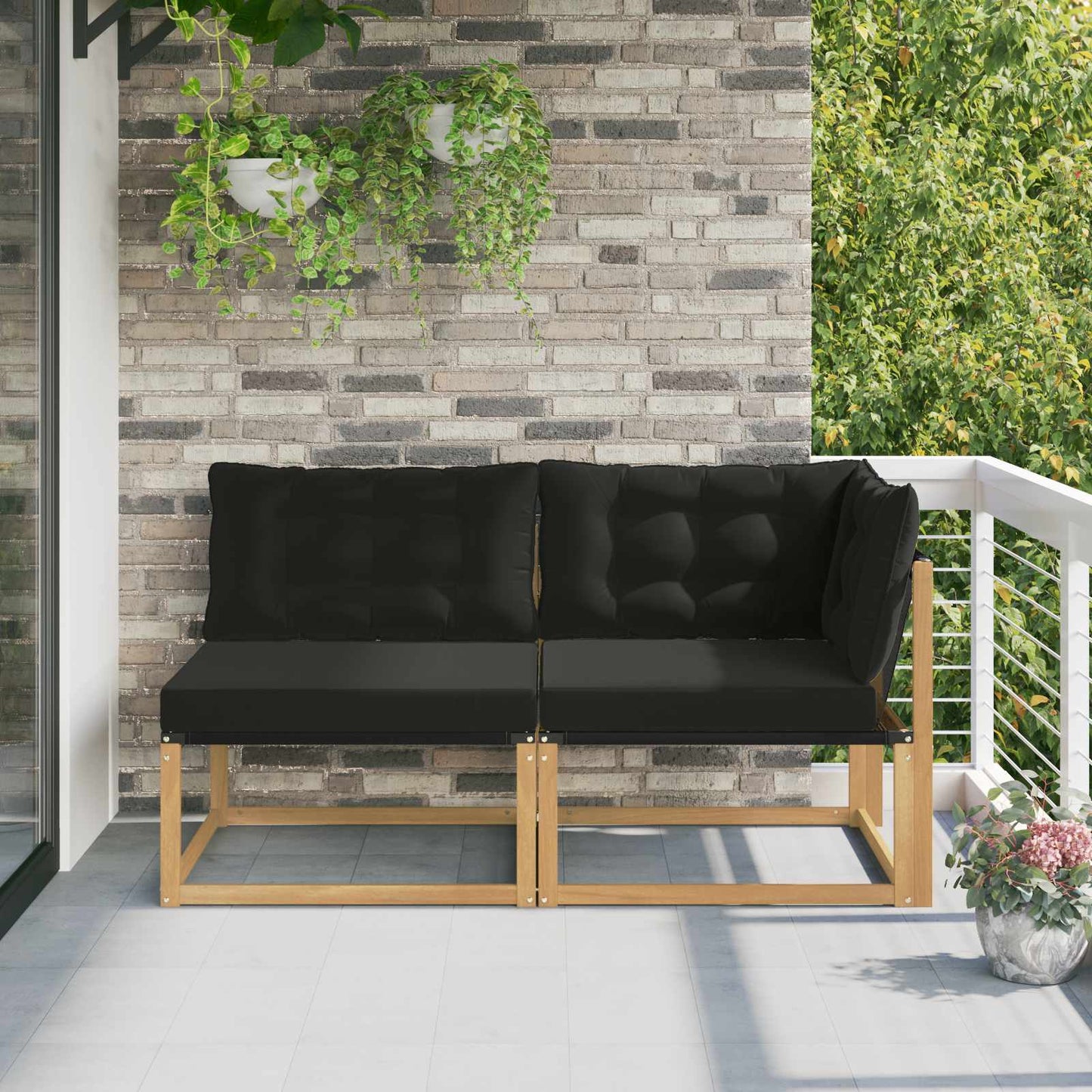 Outdoor Mittelsofa Mit Kissen Weiß 79 X 83 X 73 Cm Stahl