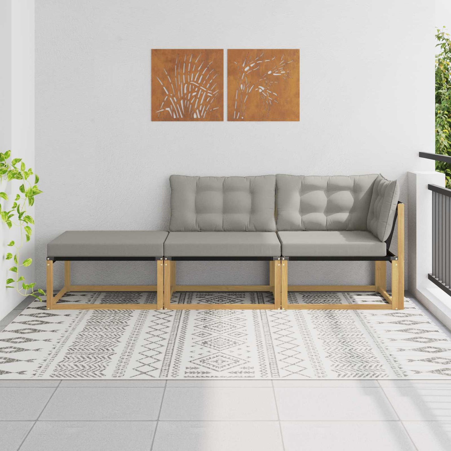 Outdoor Mittelsofa Mit Kissen Weiß 79 X 83 X 73 Cm Stahl