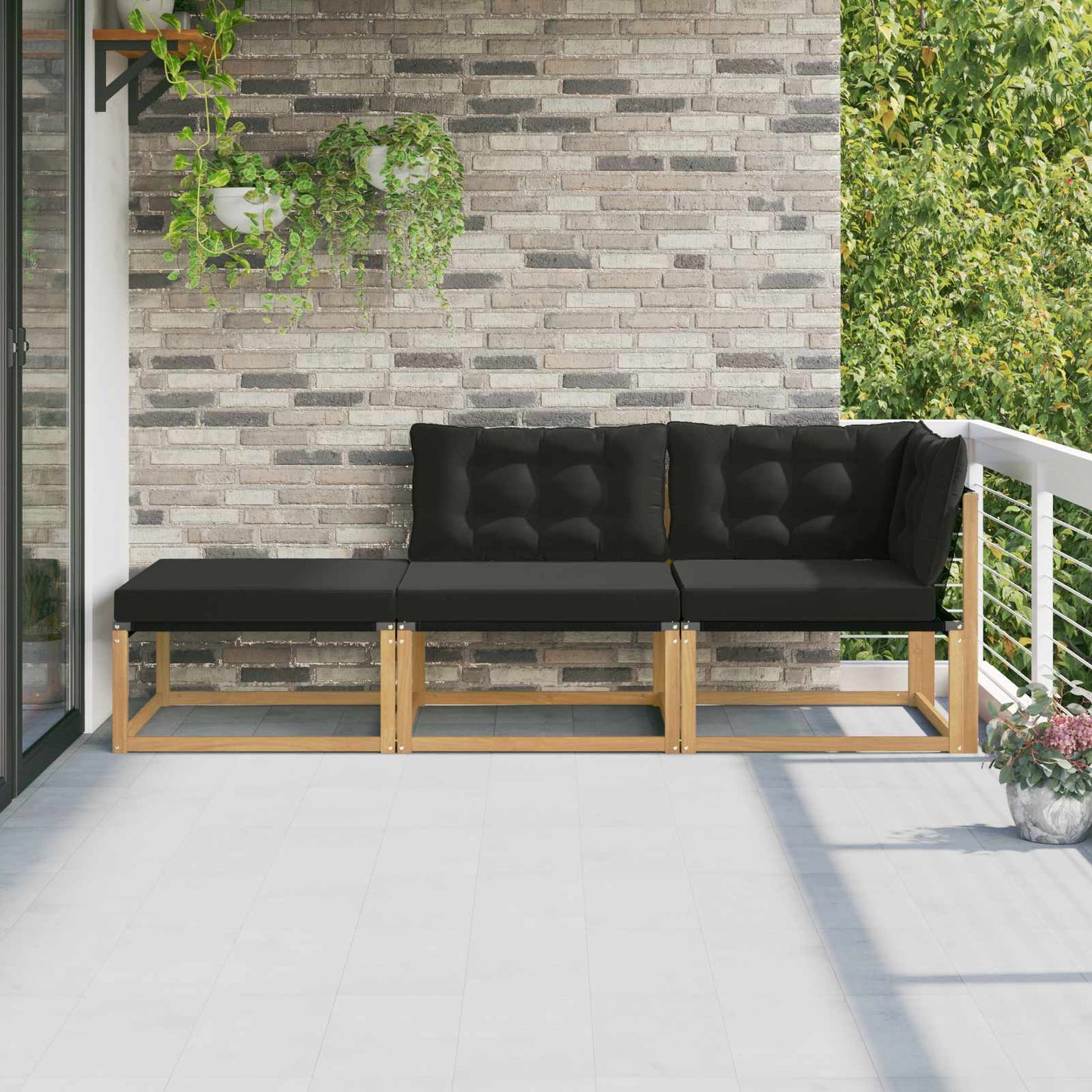 Outdoor Mittelsofa Mit Kissen Weiß 79 X 83 X 73 Cm Stahl