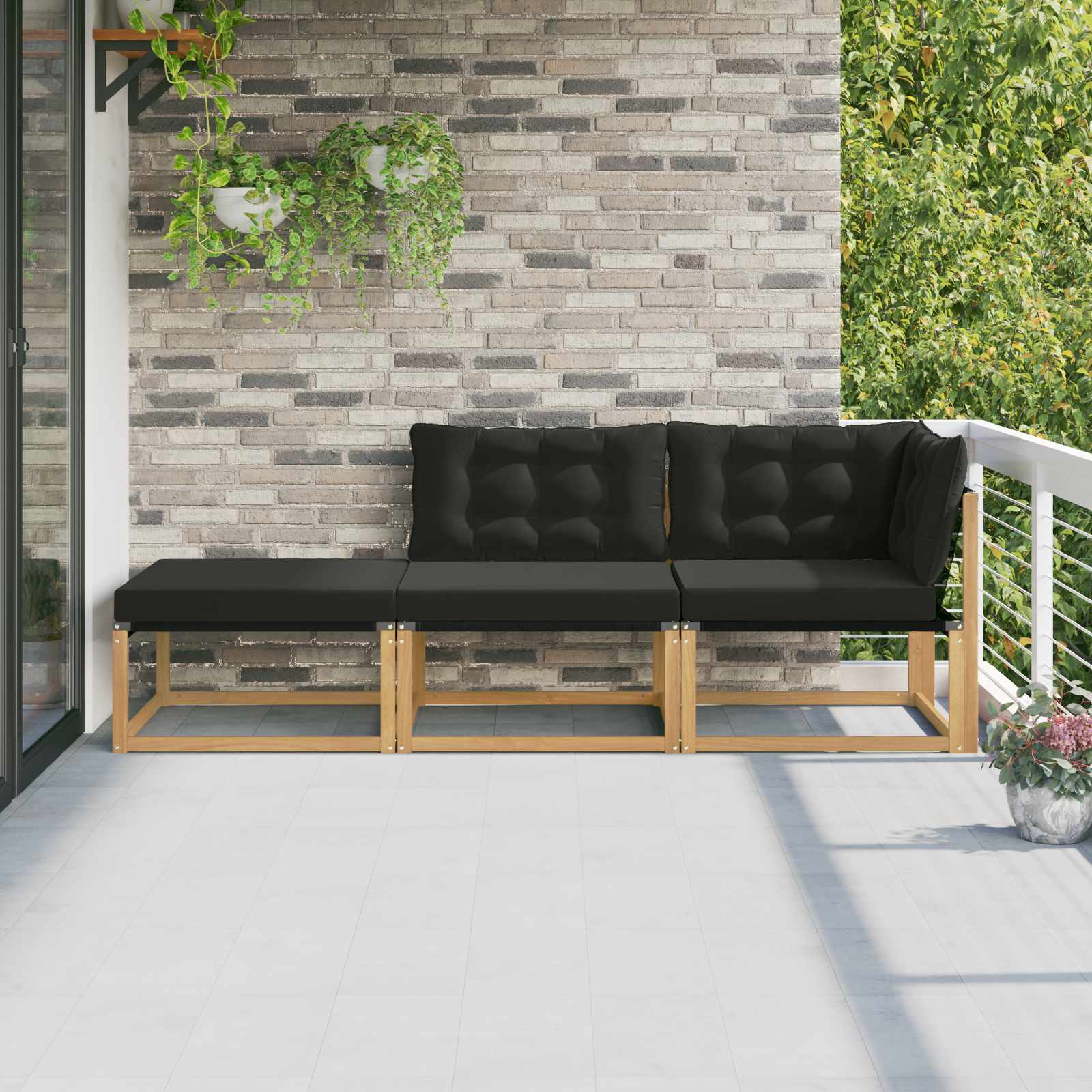 Outdoor Mittelsofa Mit Kissen Weiß 79 X 83 X 73 Cm Stahl