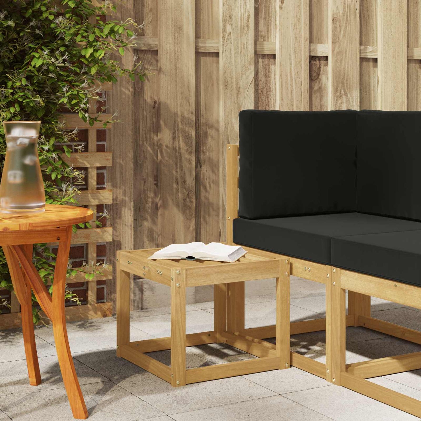 Outdoor Hocker Bank 115 X 43 X 37 Cm Massivholz Akazie