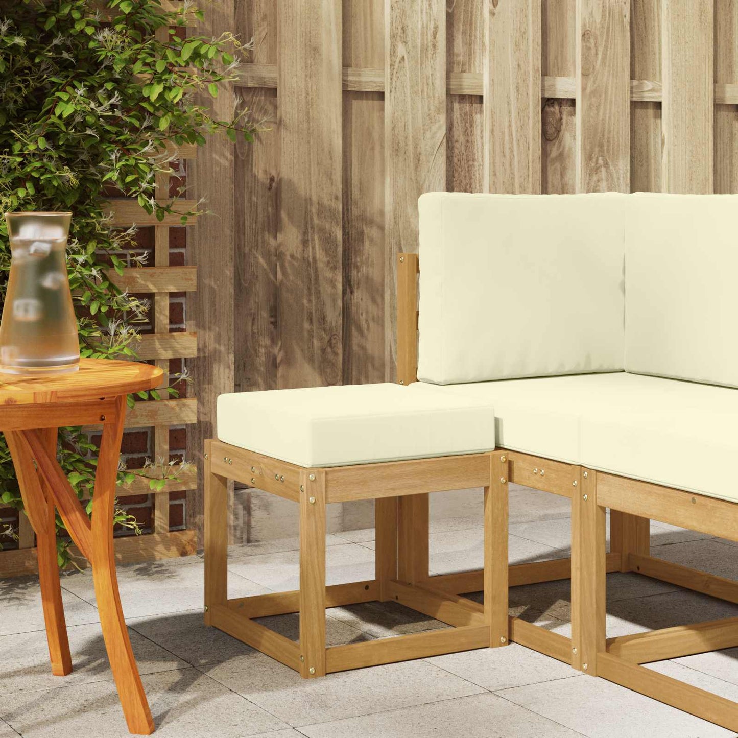 Outdoor Hocker Bank 115 X 43 X 37 Cm Massivholz Akazie