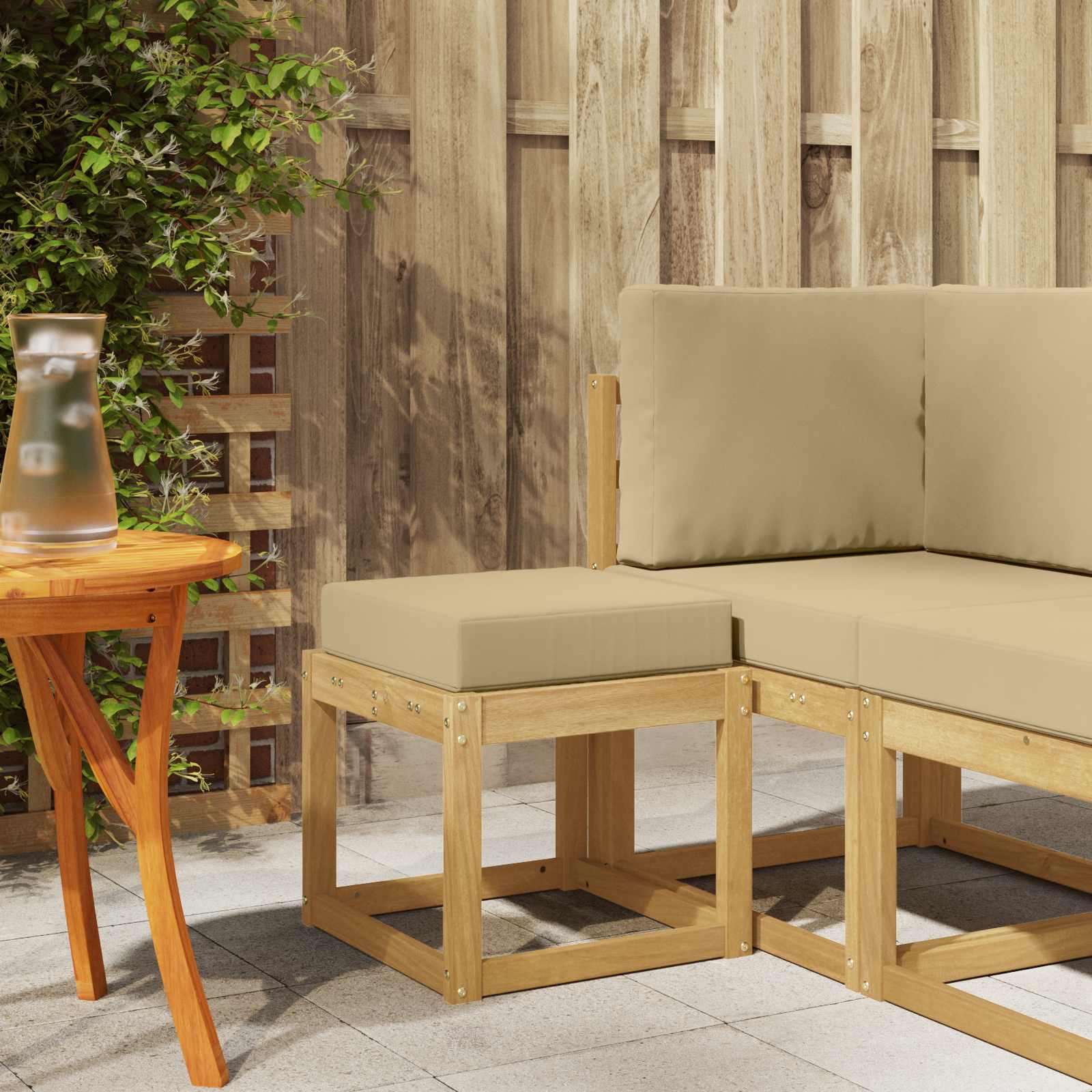 Outdoor Hocker Bank 115 X 43 X 37 Cm Massivholz Akazie