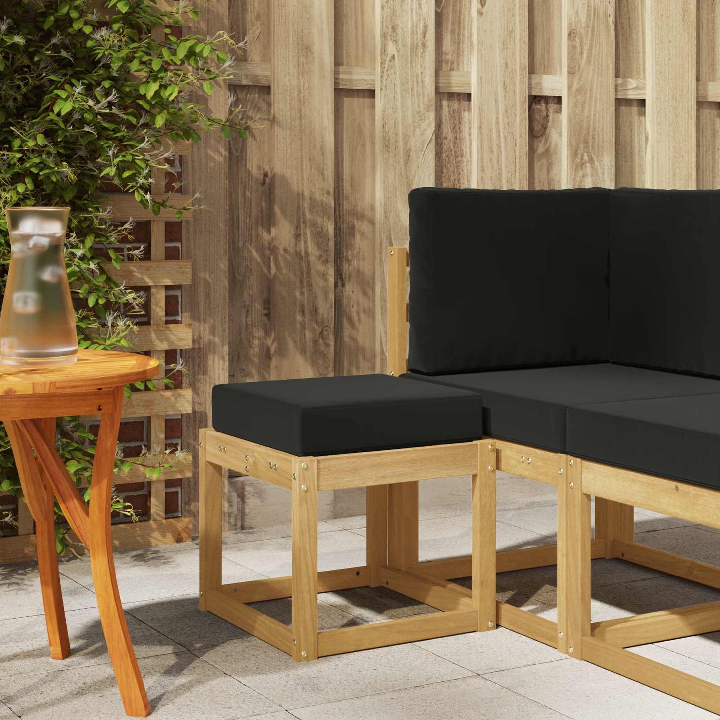 Outdoor Hocker Bank 115 X 43 X 37 Cm Massivholz Akazie