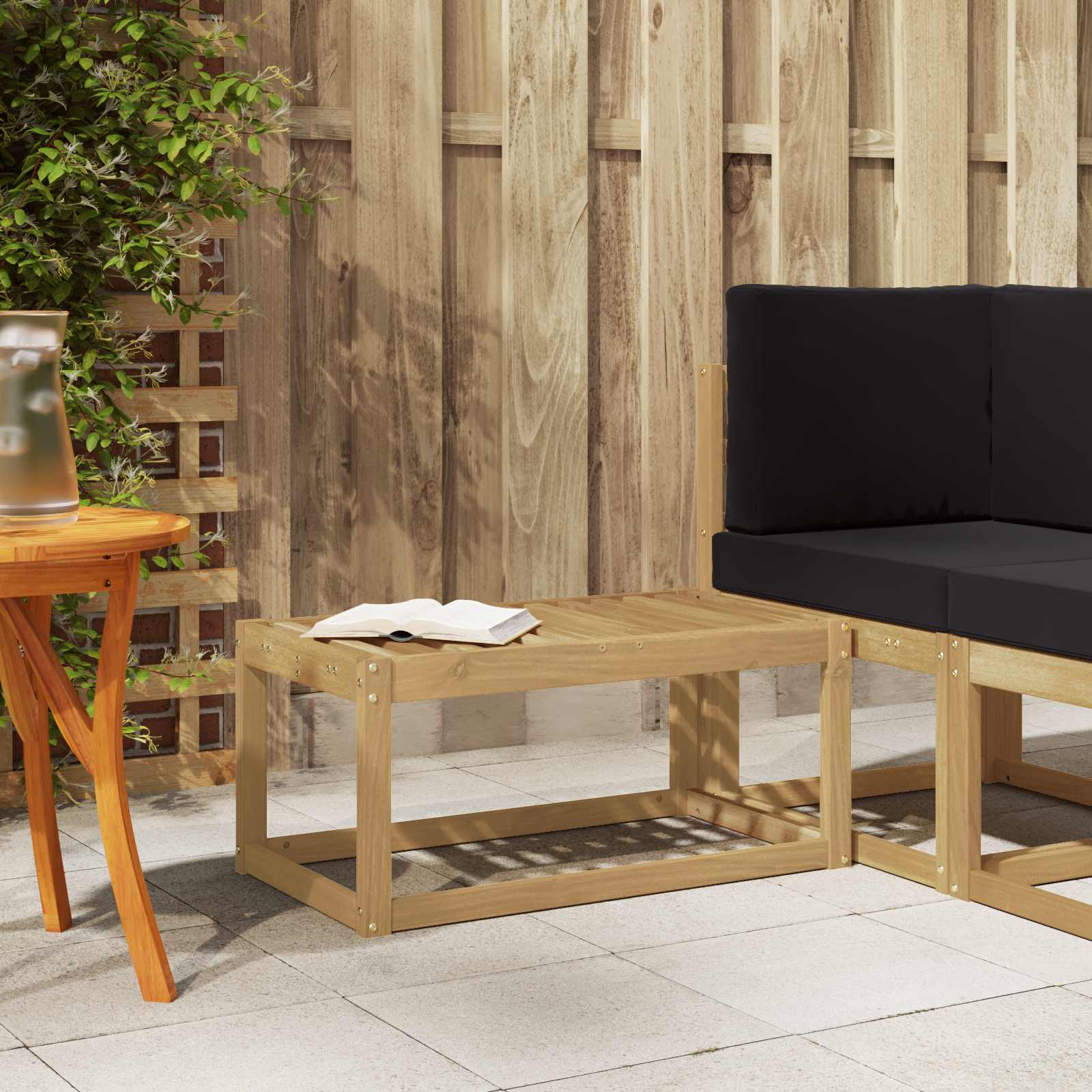 Outdoor Hocker Bank 115 X 43 X 37 Cm Massivholz Akazie
