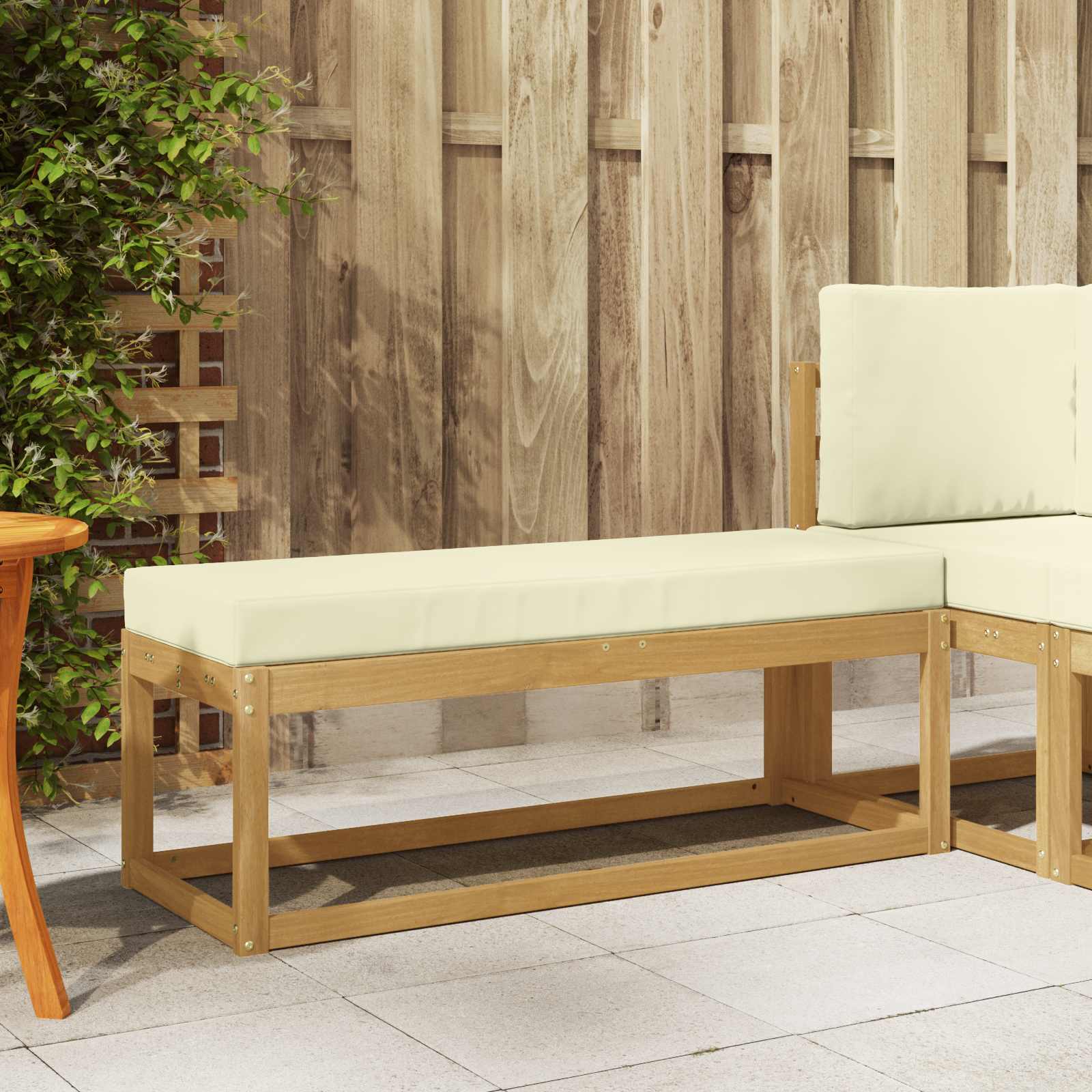 Outdoor Hocker Bank 115 X 43 X 37 Cm Massivholz Akazie