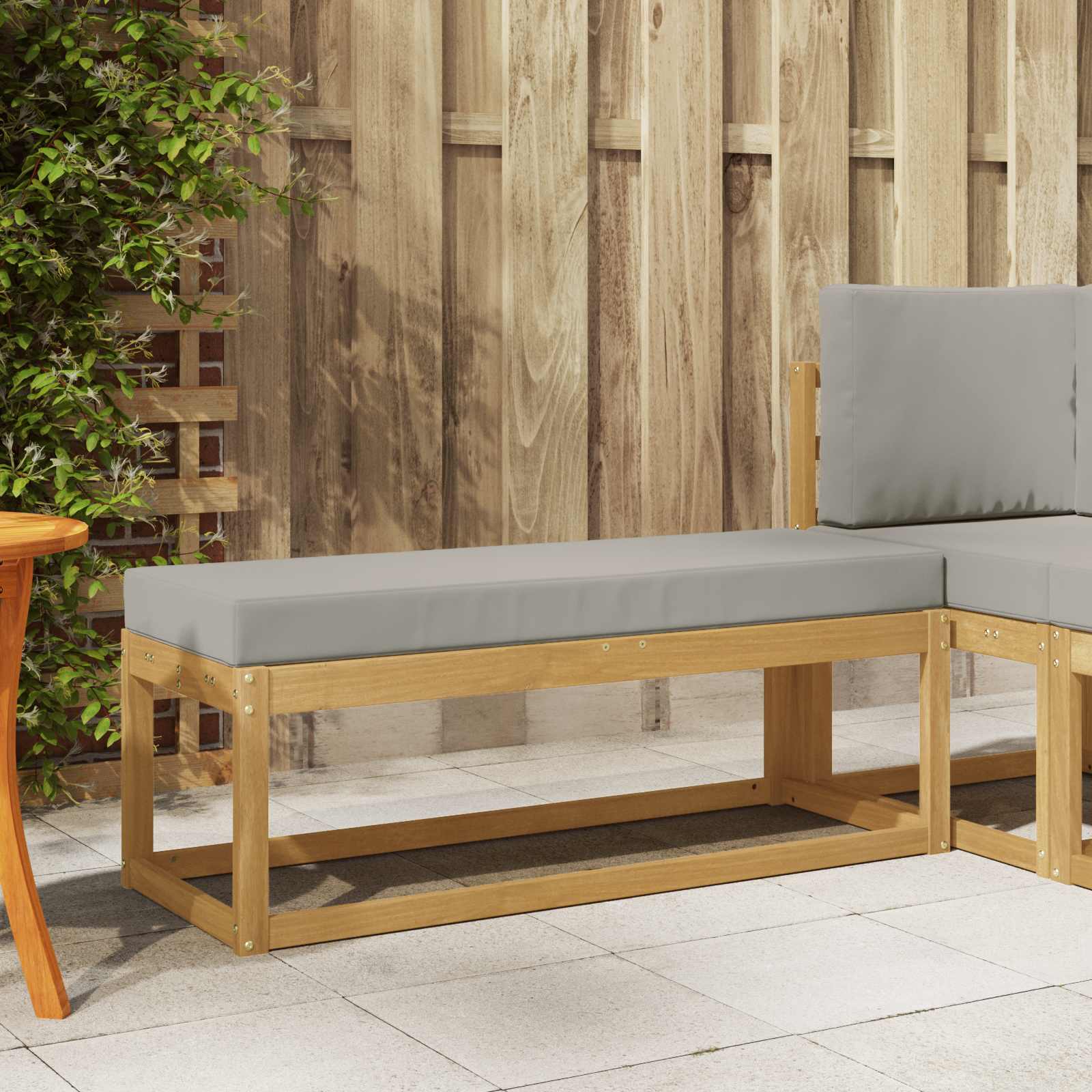Outdoor Hocker Bank 115 X 43 X 37 Cm Massivholz Akazie