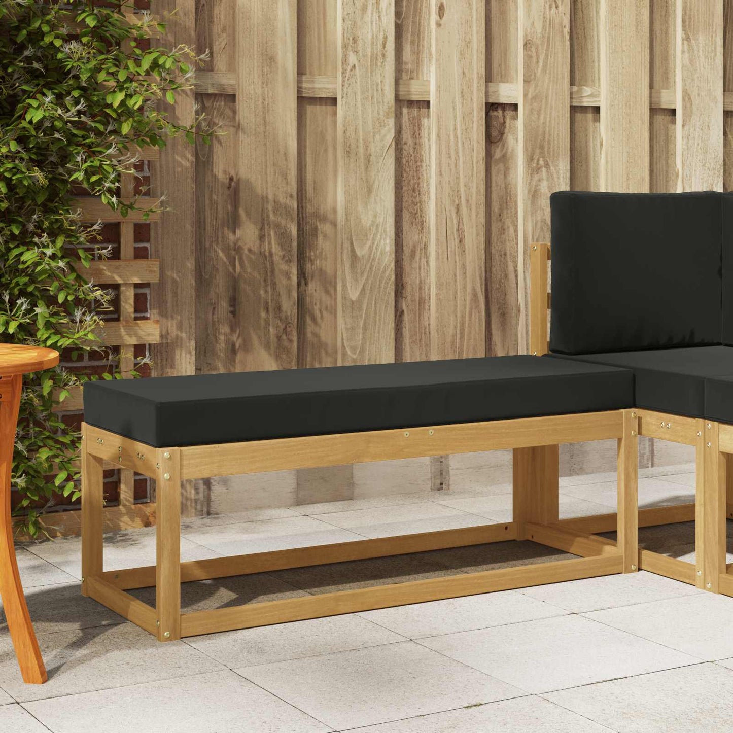 Outdoor Hocker Bank 115 X 43 X 37 Cm Massivholz Akazie