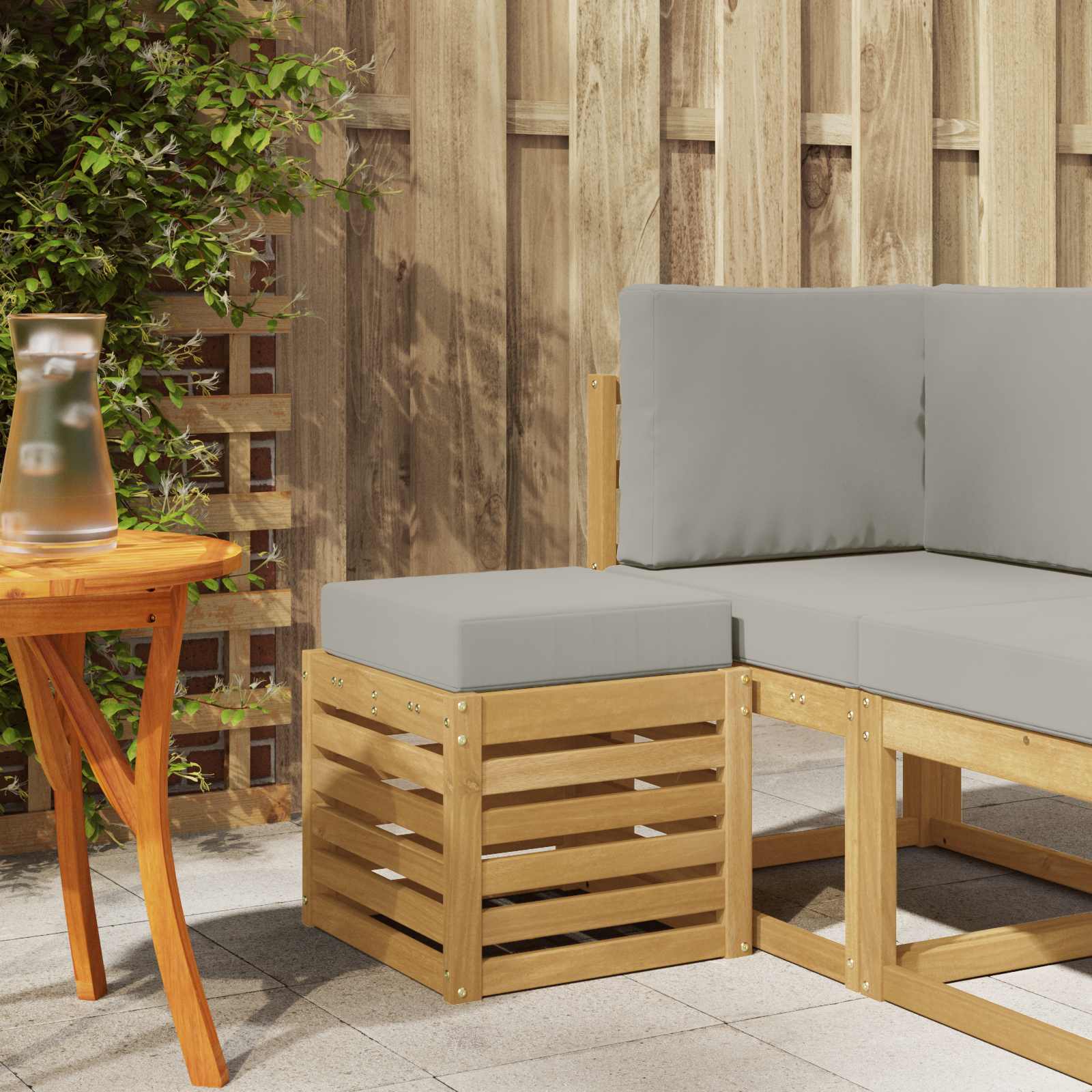 Outdoor Hocker Bank 115 X 43 X 37 Cm Massivholz Akazie
