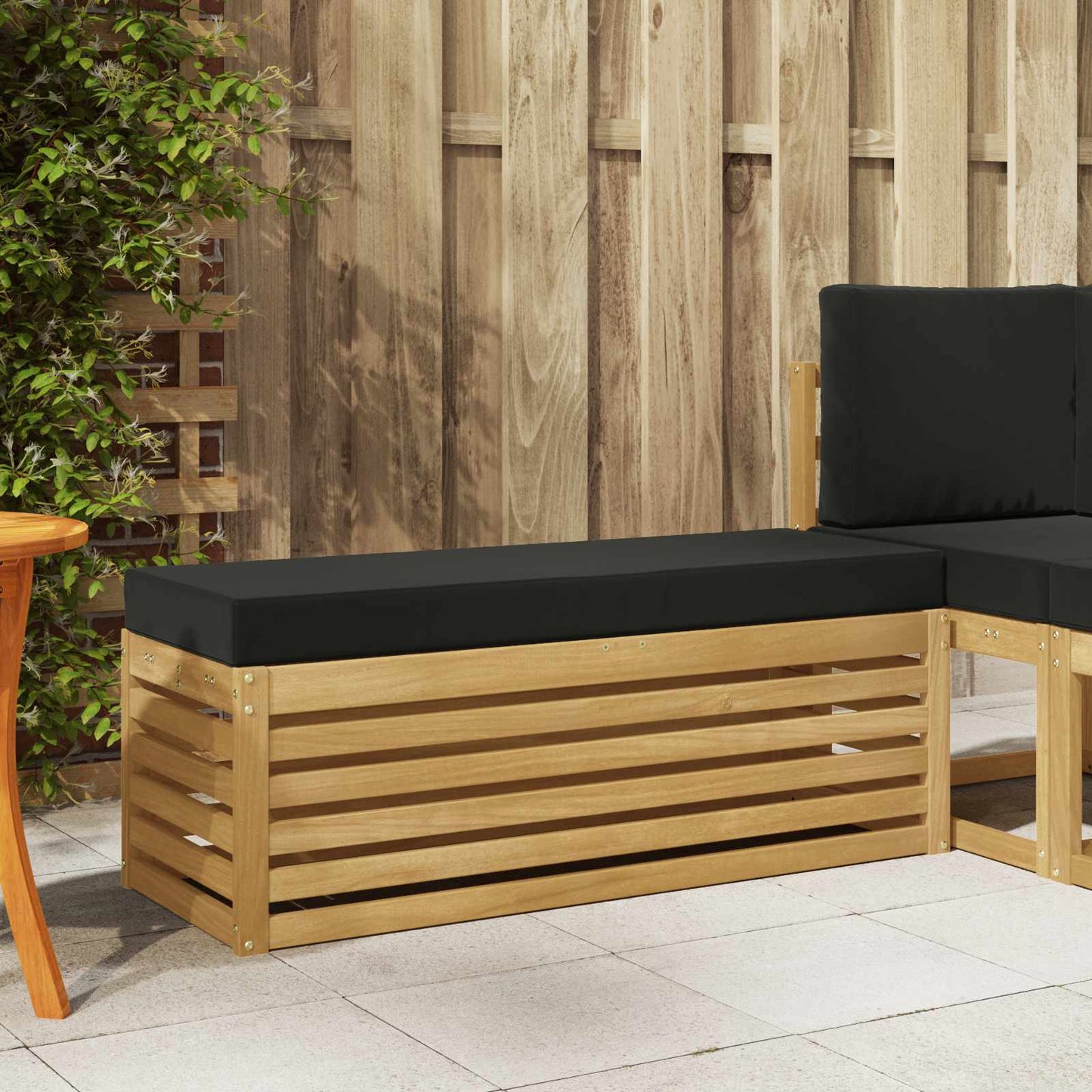 Outdoor Hocker Bank 115 X 43 X 37 Cm Massivholz Akazie