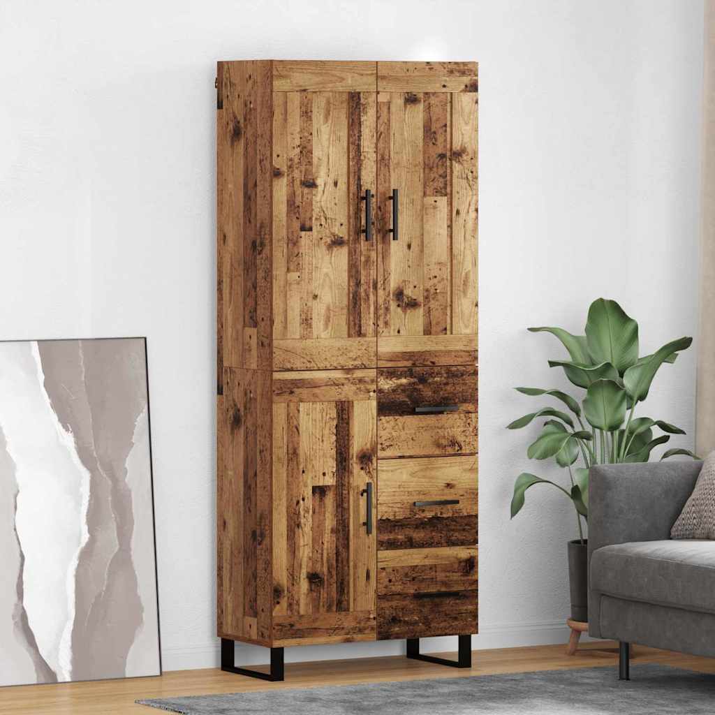 Highboard Sonoma-Eiche 69,5X34X180 Cm Holzwerkstoff