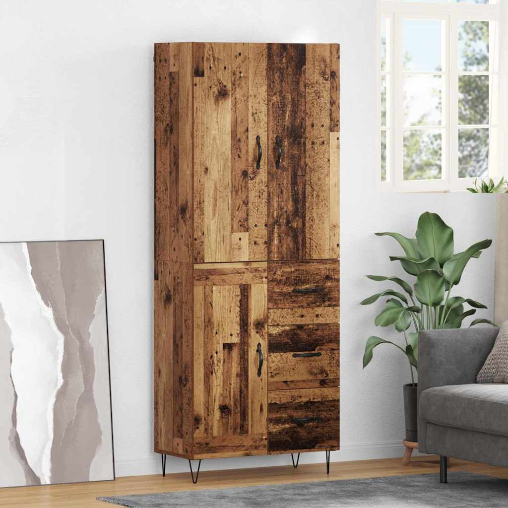 Highboard 69,5X34X180 Cm Holzwerkstoff